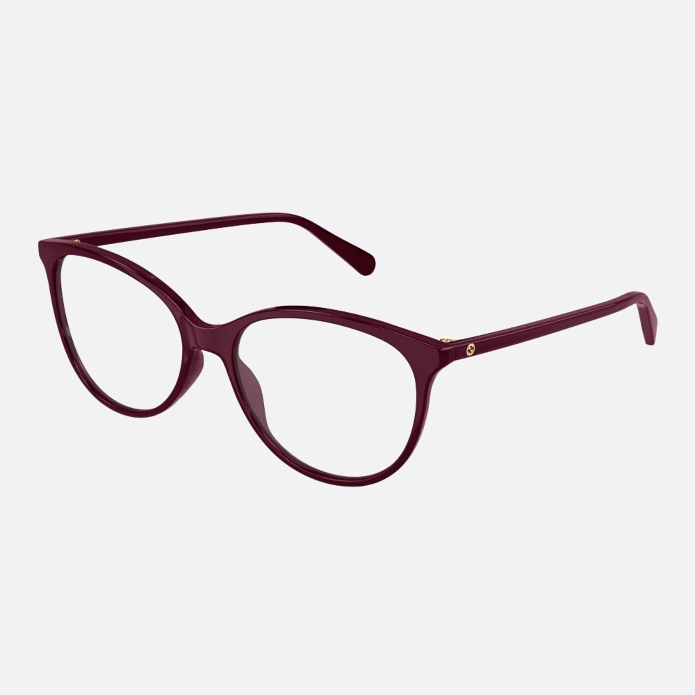 Gucci 53mm Red Squared Woman Eyeglasses - Side View