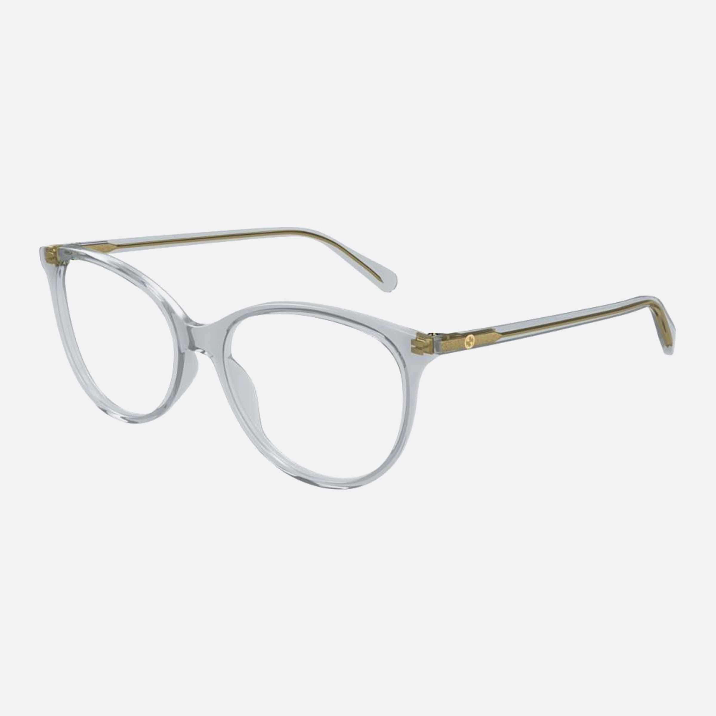 Gucci 51mm Grey Squared Women Eyeglasses - Side View