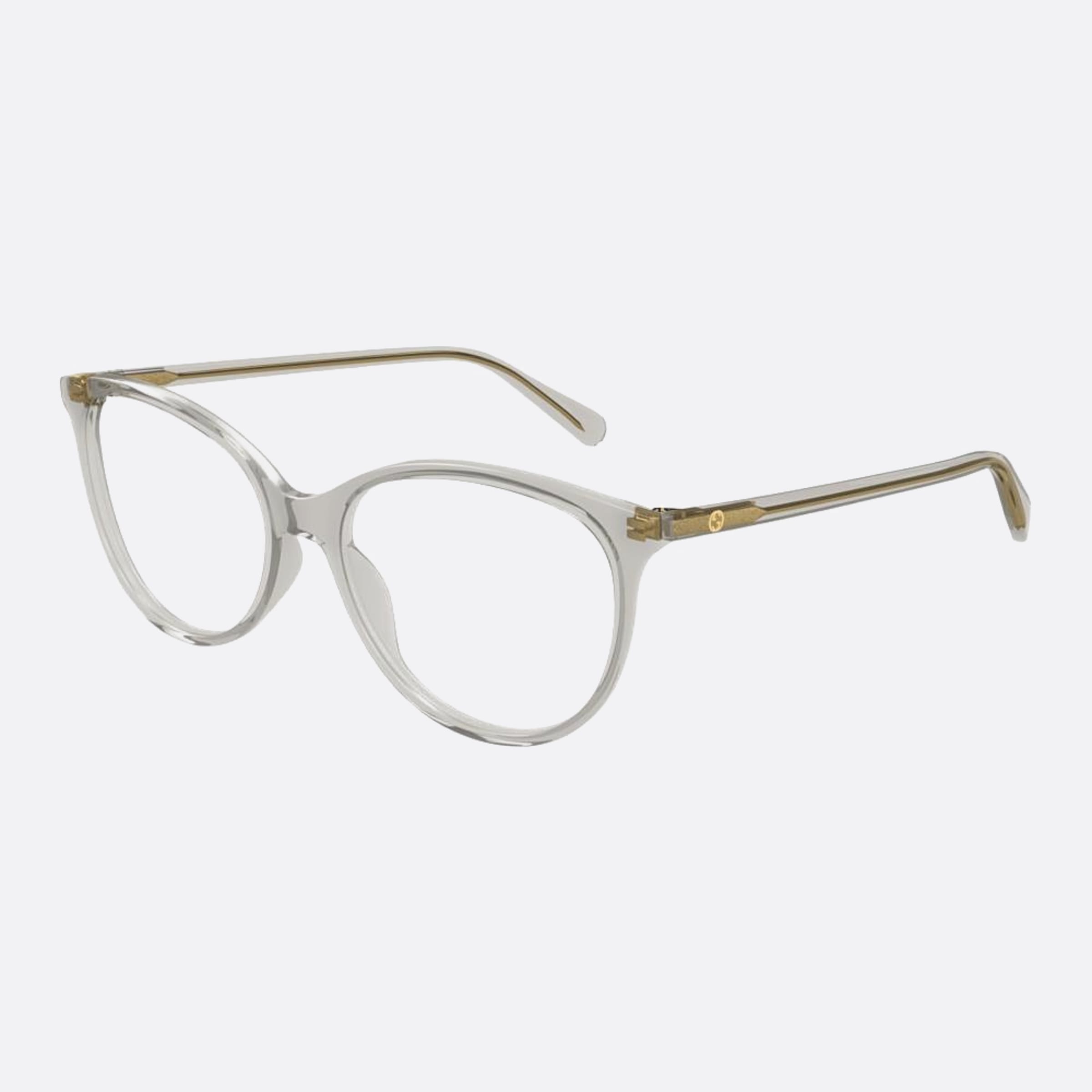 Gucci 53mm Lgy Grey Squared Woman Eyeglasses - Side View