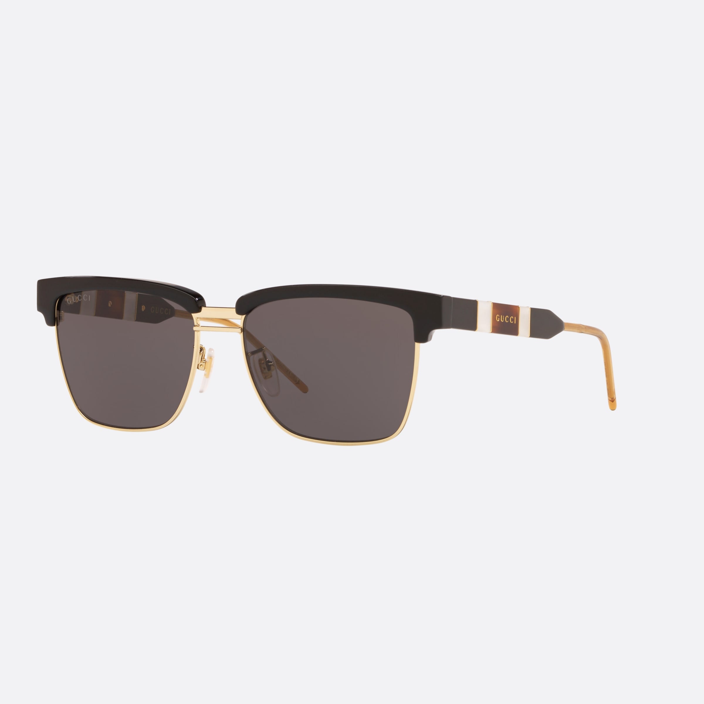 Gucci 56mm Black Rectangular Man Sunglasses - Main View