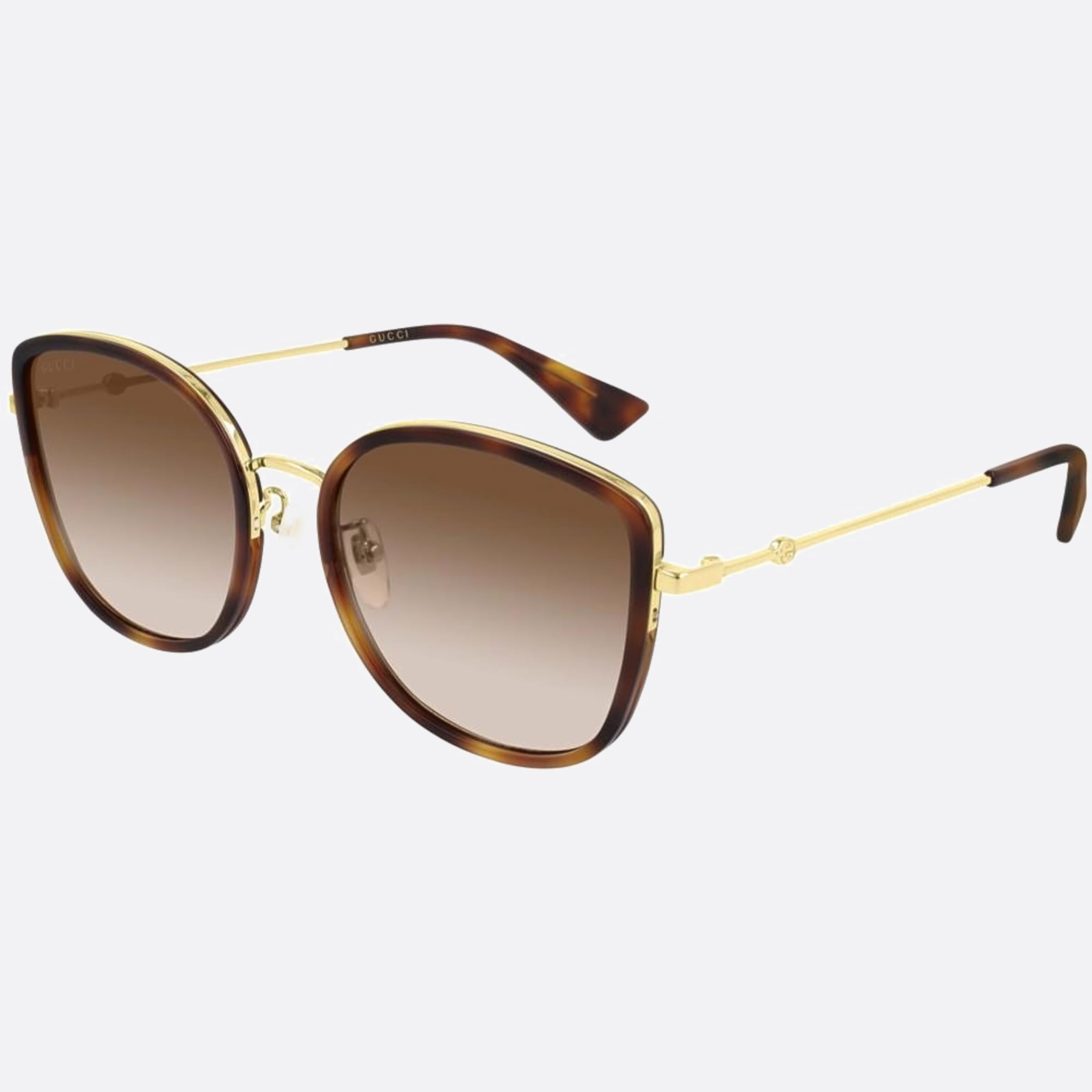 Gucci 56mm Gg0606sk Havana Butterfly Women Sunglasses - Side View