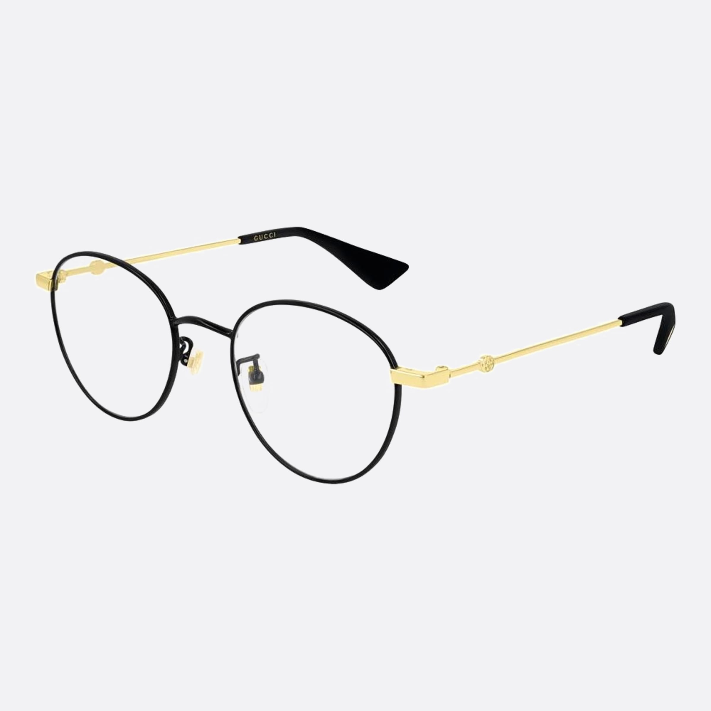 Gucci 50mm Gg0607ok Black Round Unisex Eyeglasses - Side View