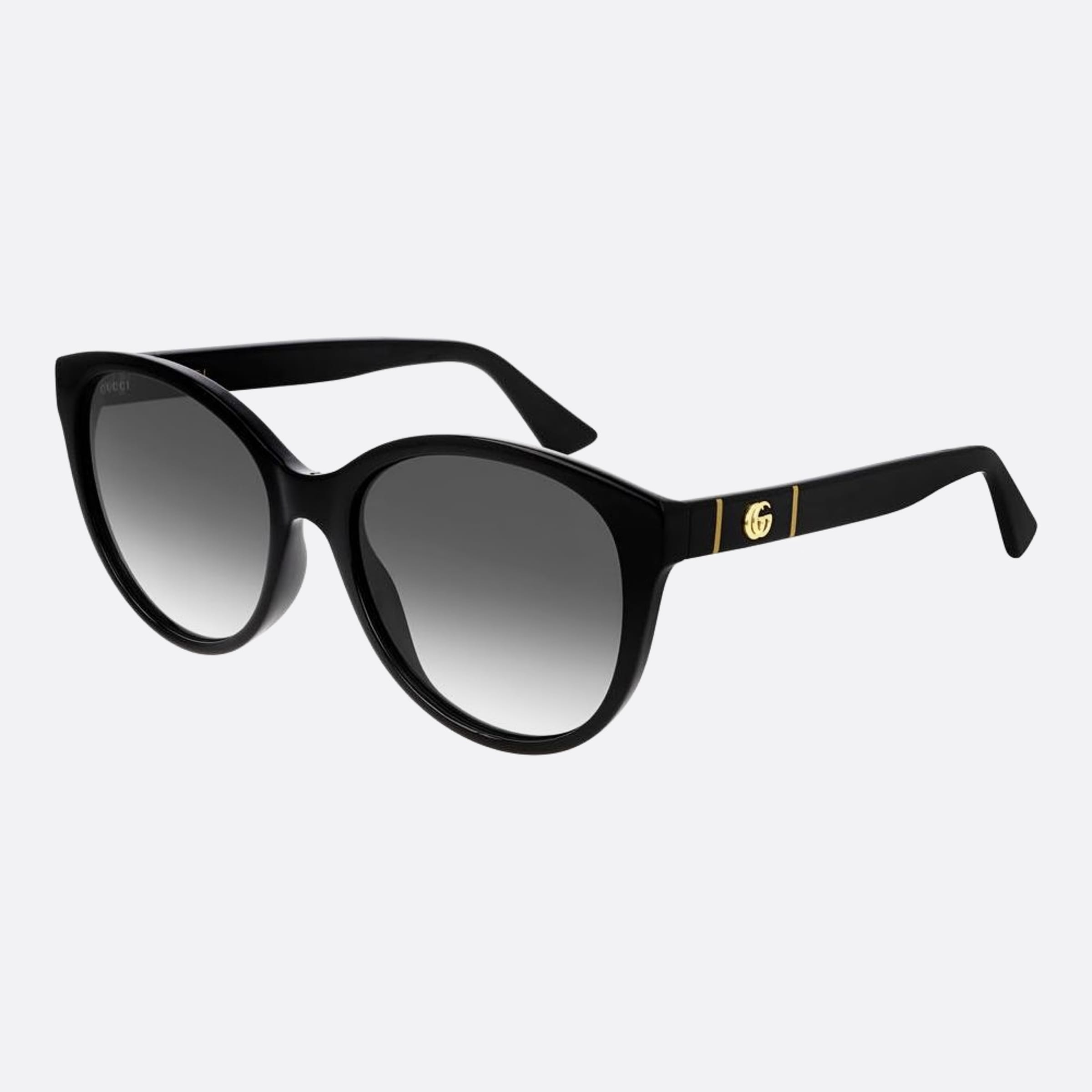 Gucci 56mm Black Round Woman Sunglasses - Side View