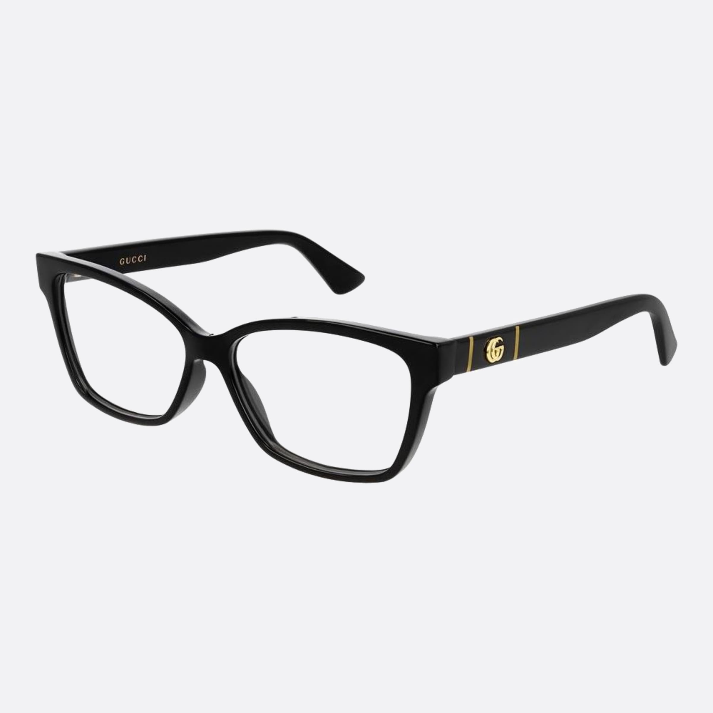Gucci 55mm Black Squared Woman Eyeglasses - Side View