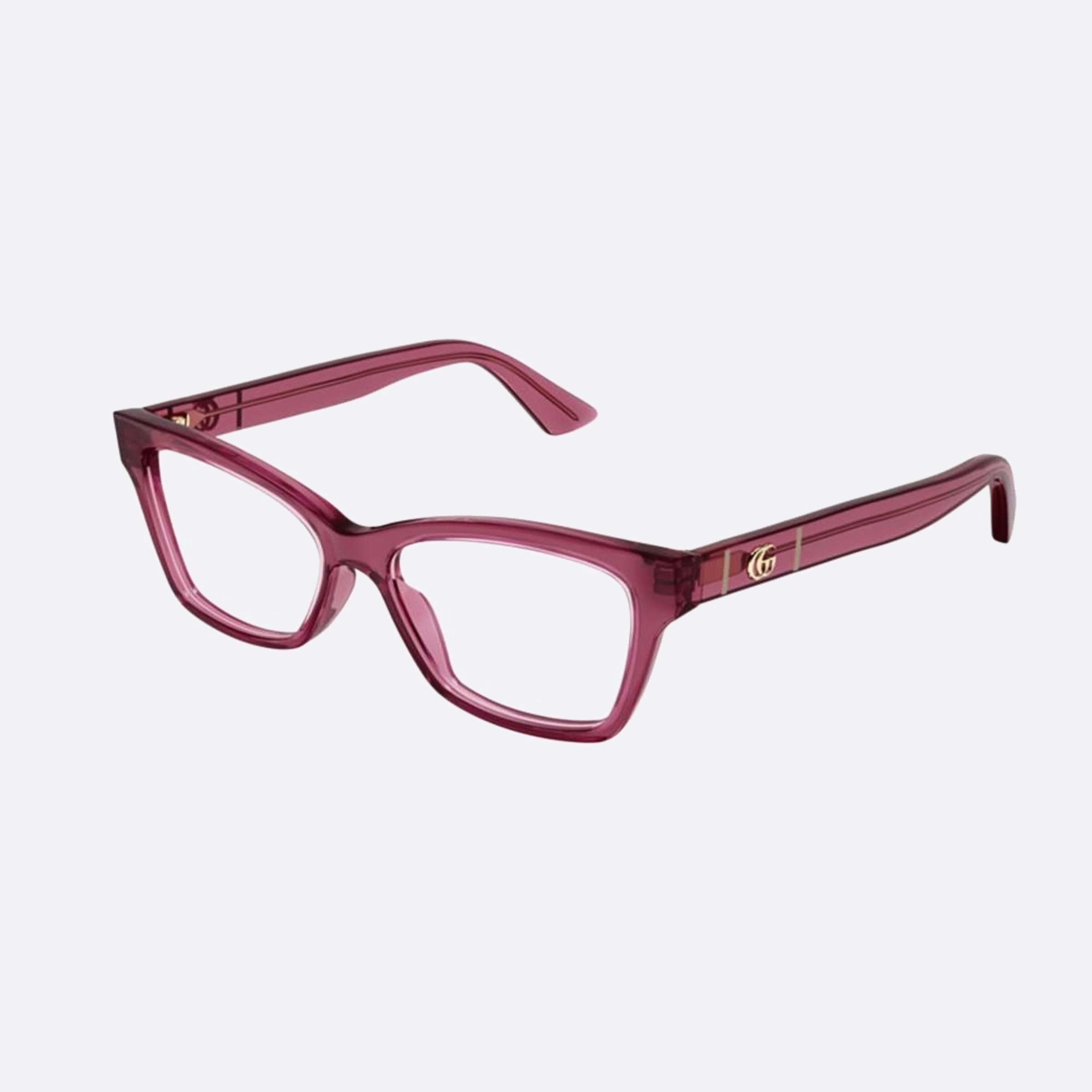 Gucci 55mm Red Squared Woman Eyeglasses - Side View