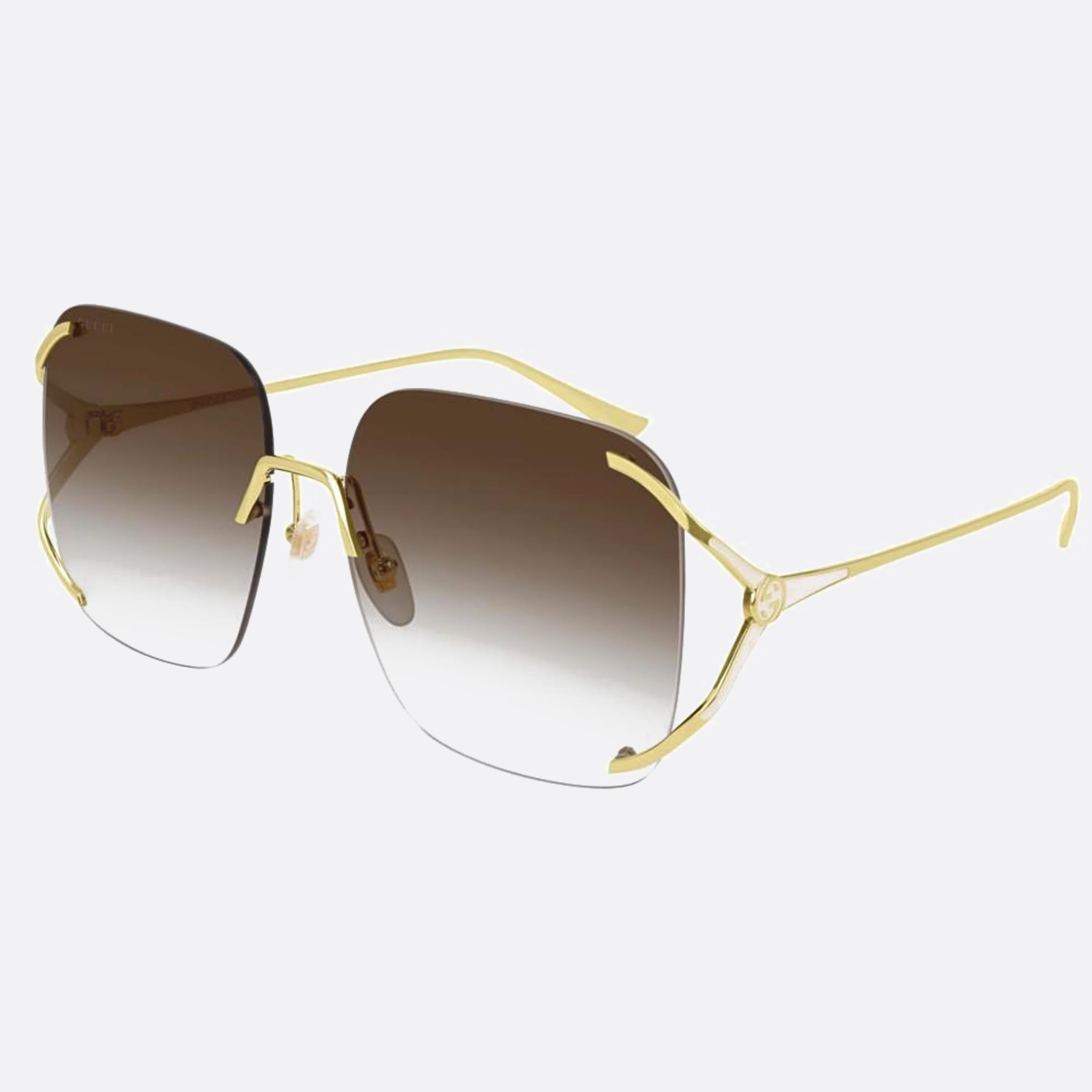 Gucci 60mm Gold Oversize Woman Sunglasses - Side View