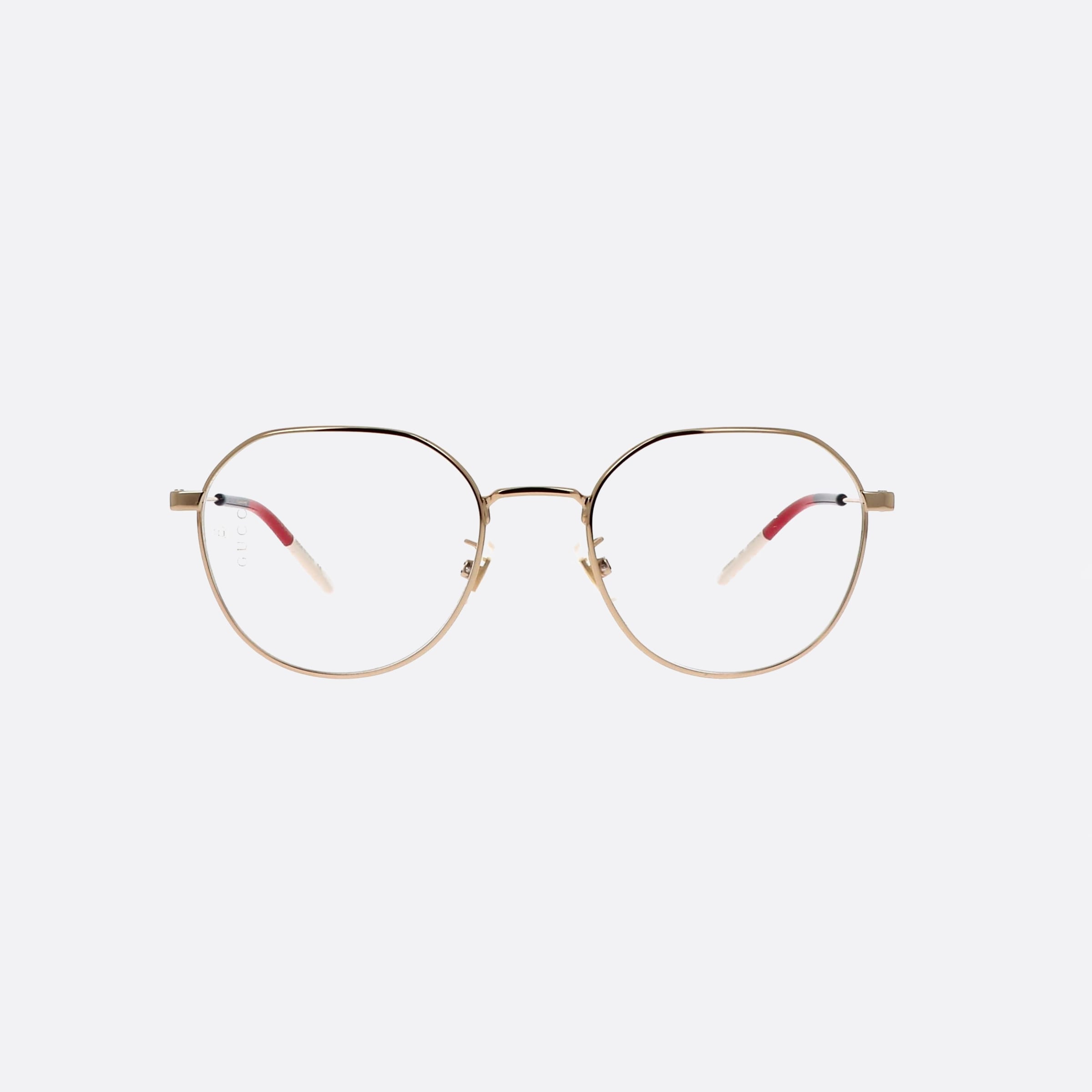 Gucci 51mm Gold Oval Woman Eyeglasses - Side View