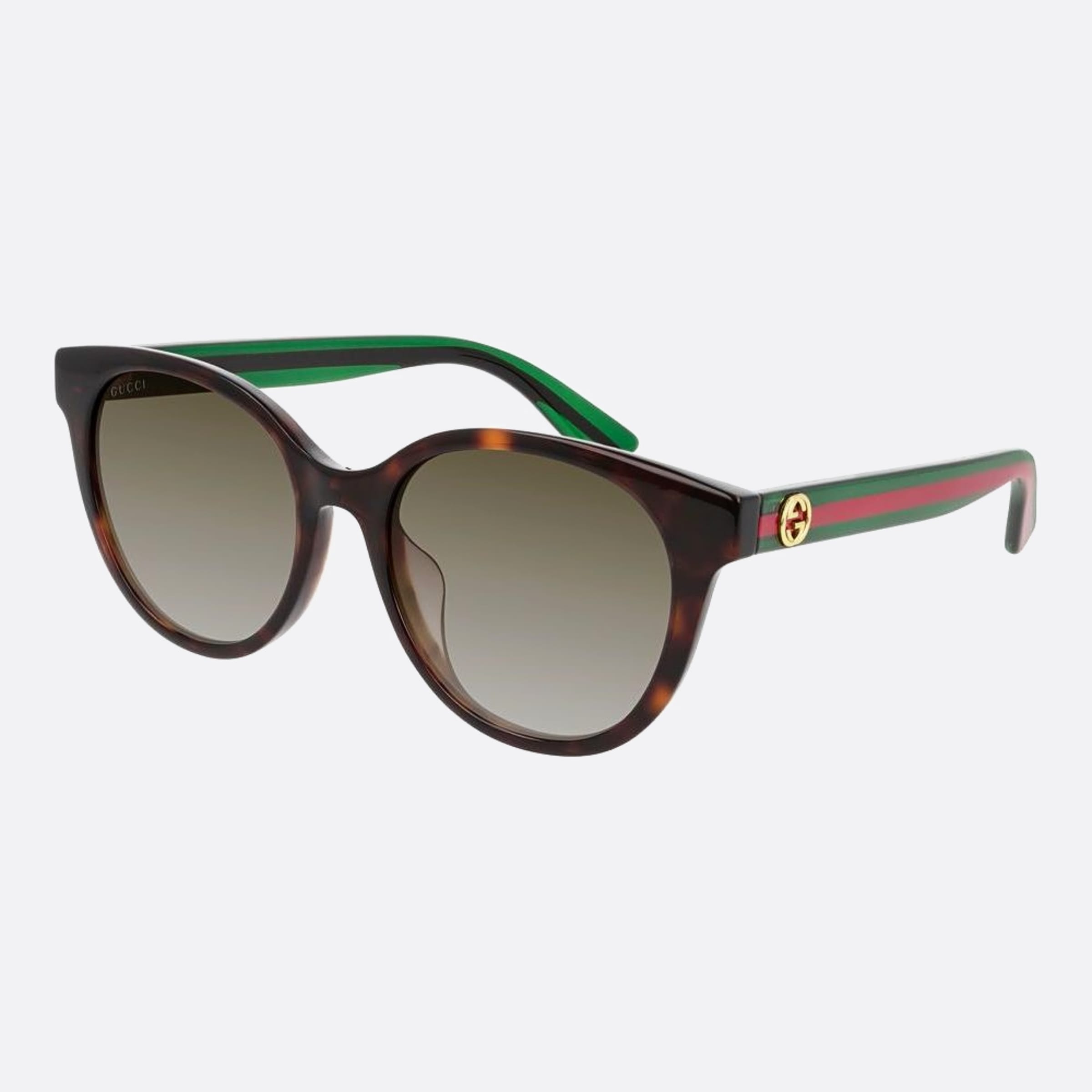 Gucci 54mm Gg0702skn Havana Round Woman Sunglasses - Side View