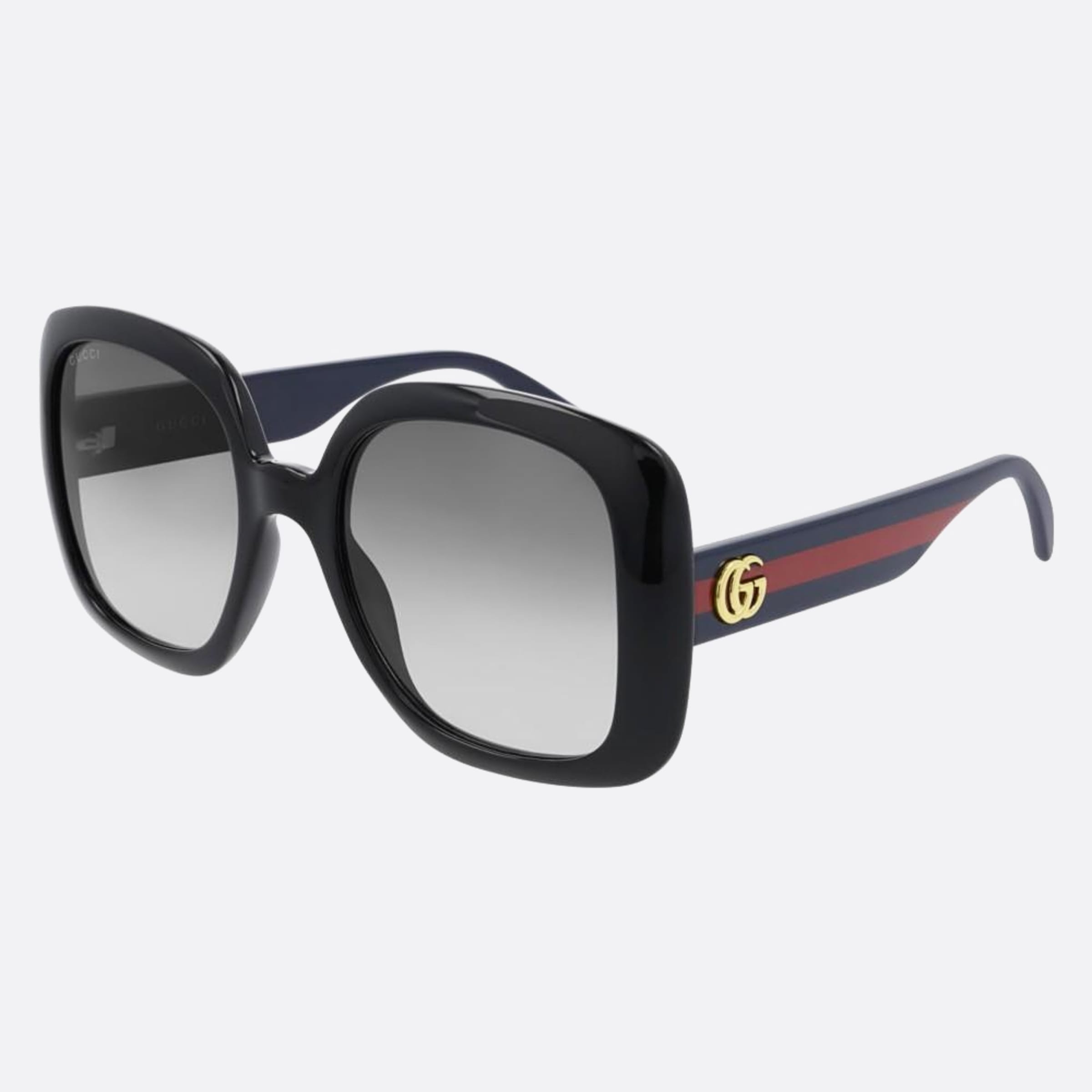 Gucci 55mm Black Oversize Women Sunglasses - Side View
