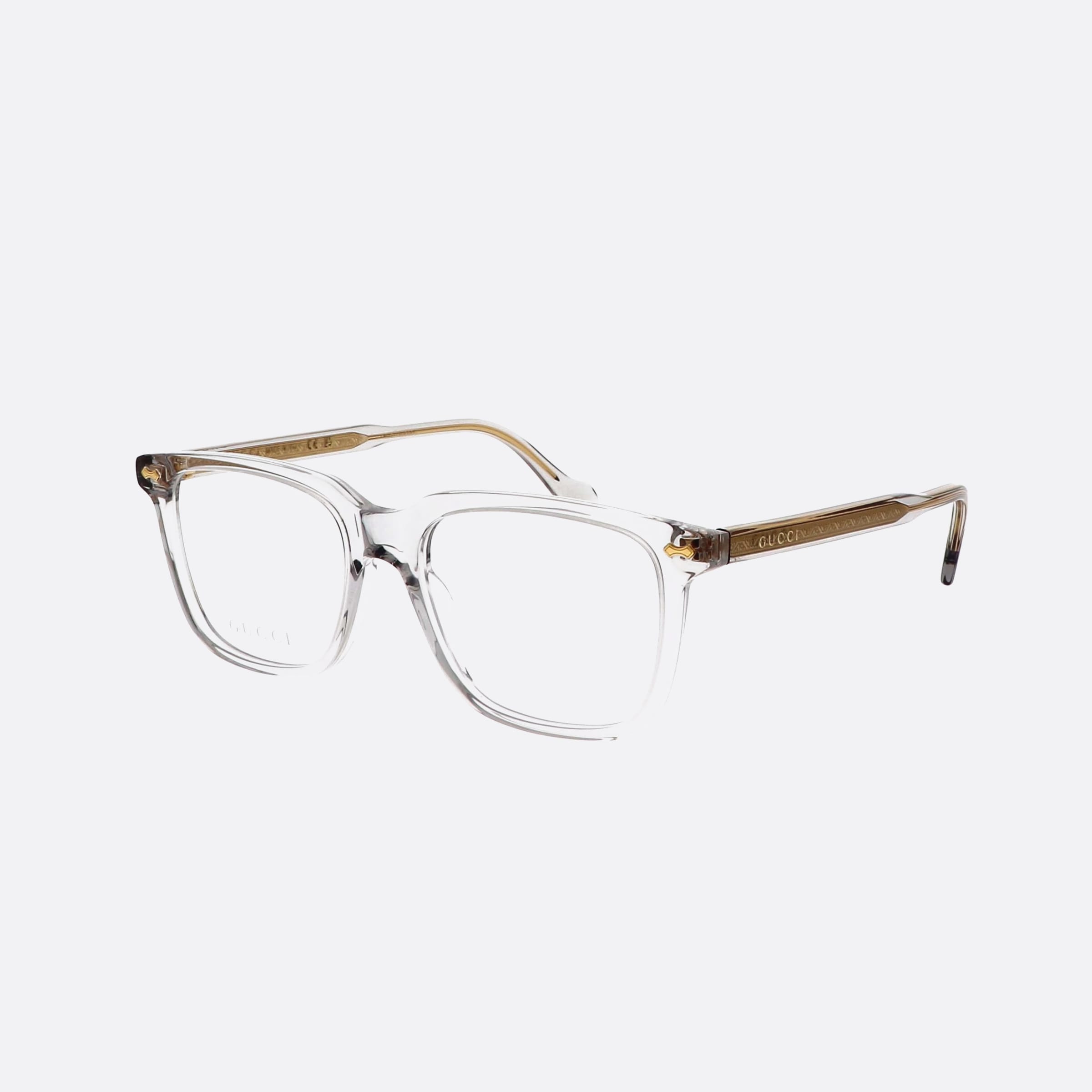 Gucci 53mm Trgy Grey Squared Men Eyeglasses - Main View