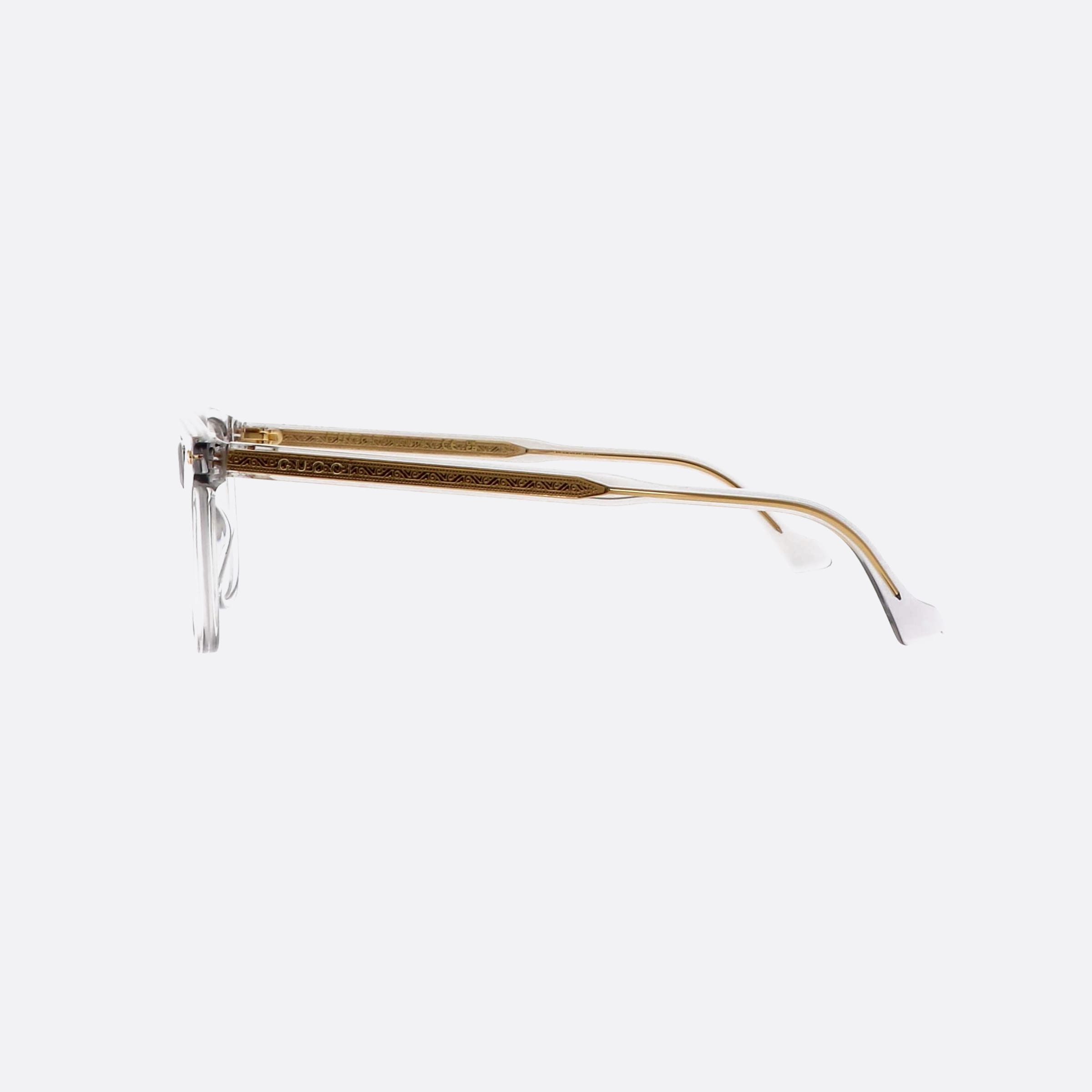 Gucci 53mm Trgy Grey Squared Men Eyeglasses - Detail View