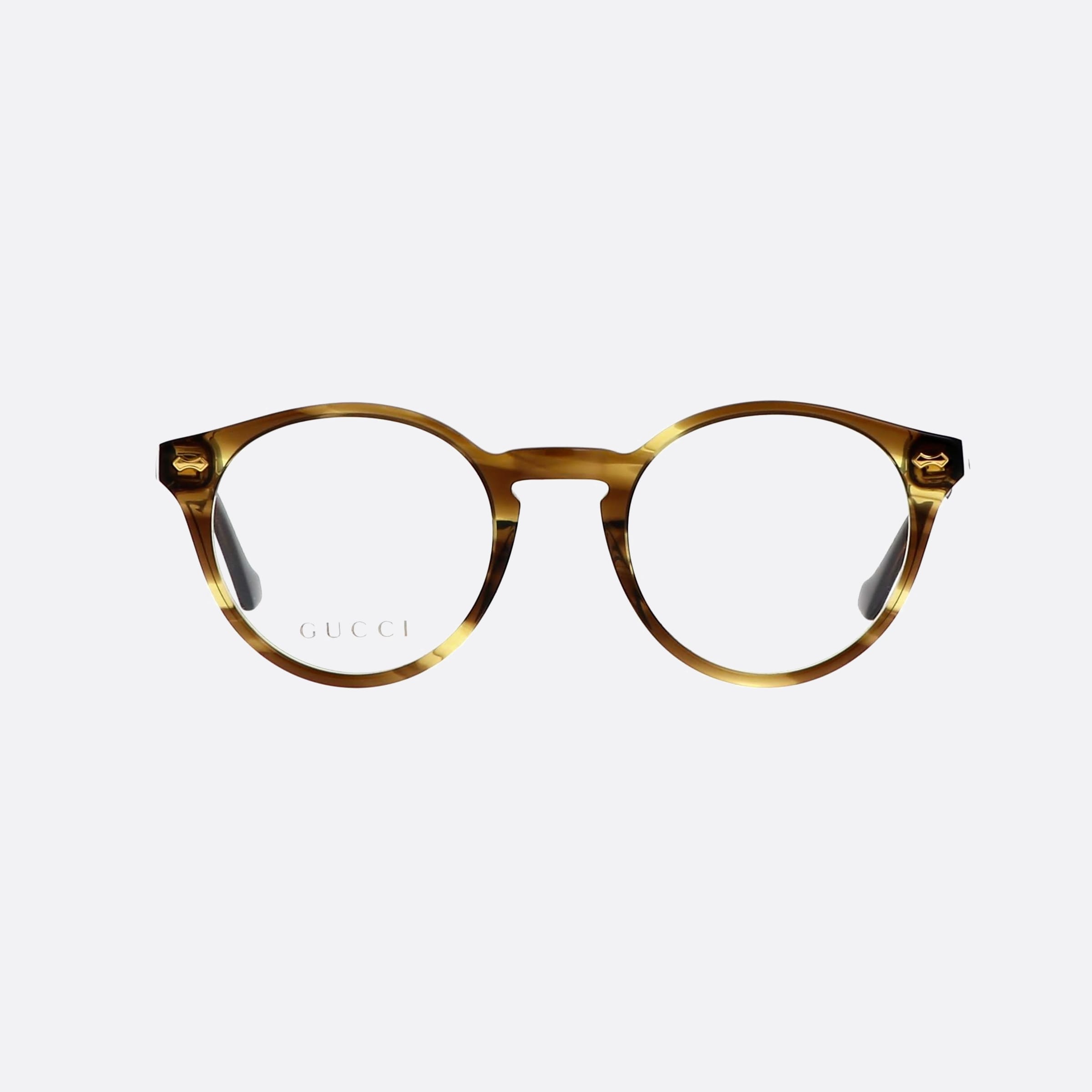 Gucci 48mm Tortoise Oval Unisex Eyeglasses - Side View