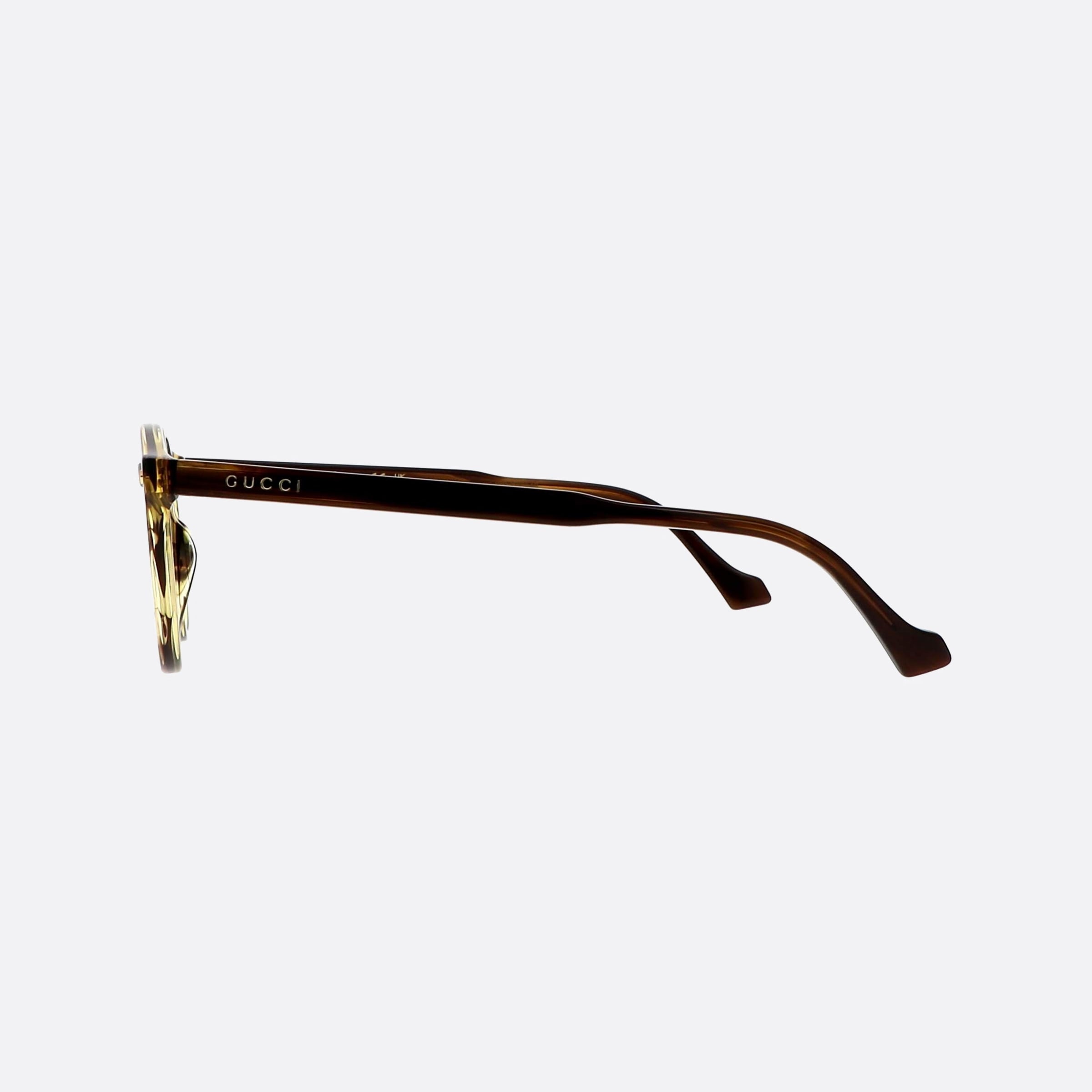 Gucci 48mm Tortoise Oval Unisex Eyeglasses - Detail View