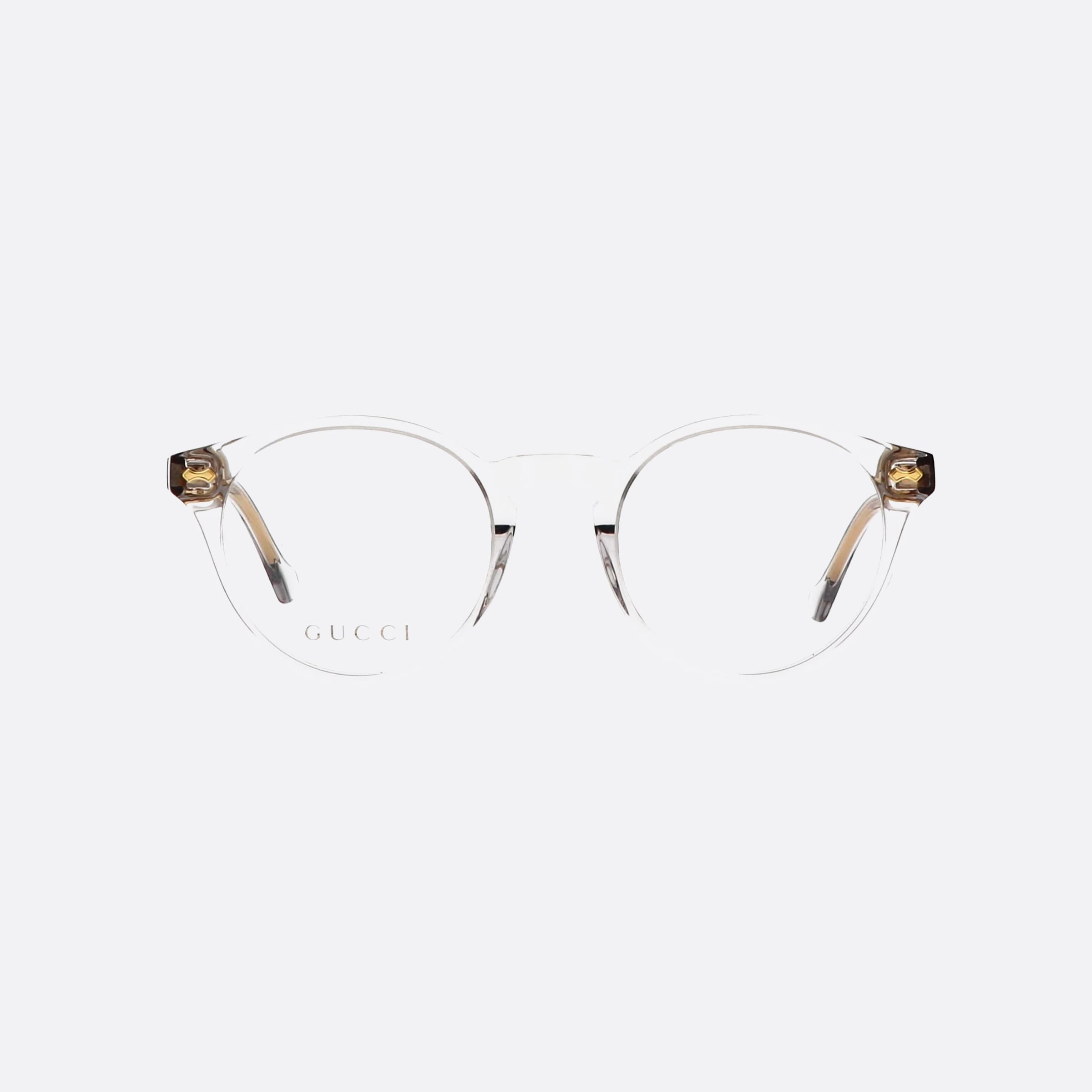 Gucci 48mm Clear Oval Unisex Eyeglasses - Side View