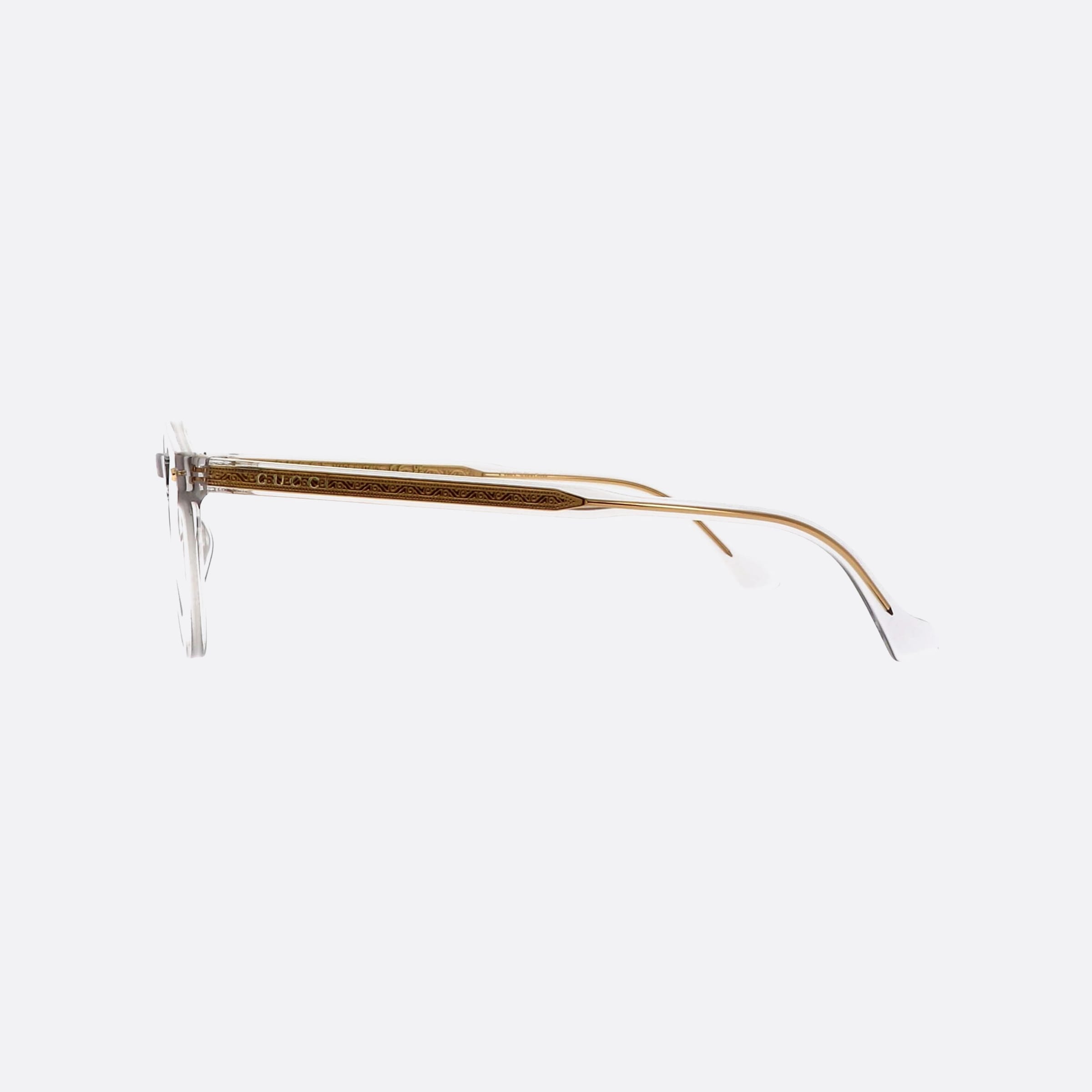 Gucci 48mm Clear Oval Unisex Eyeglasses - Detail View