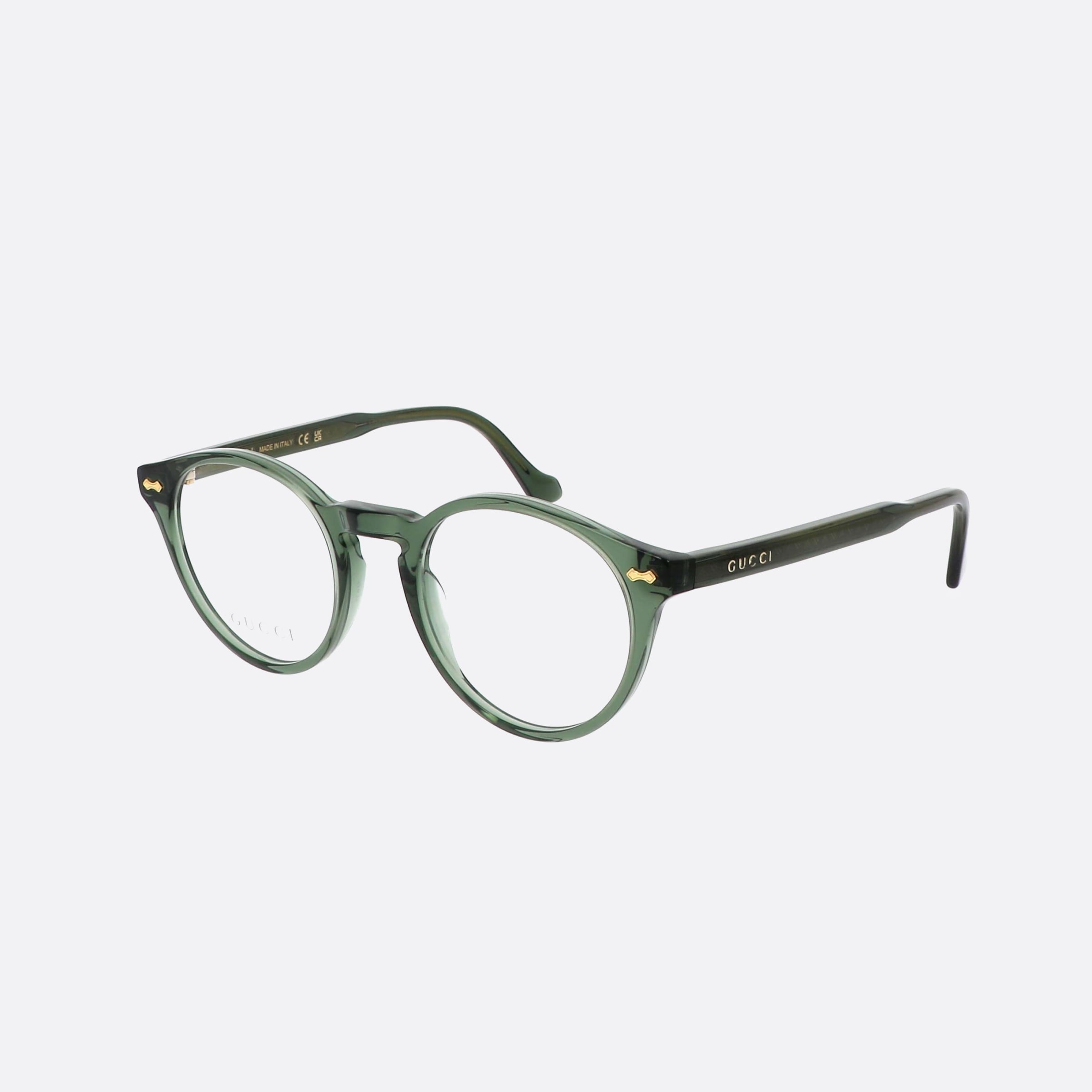 Gucci 48mm Green Round Unisex Eyeglasses - Main View