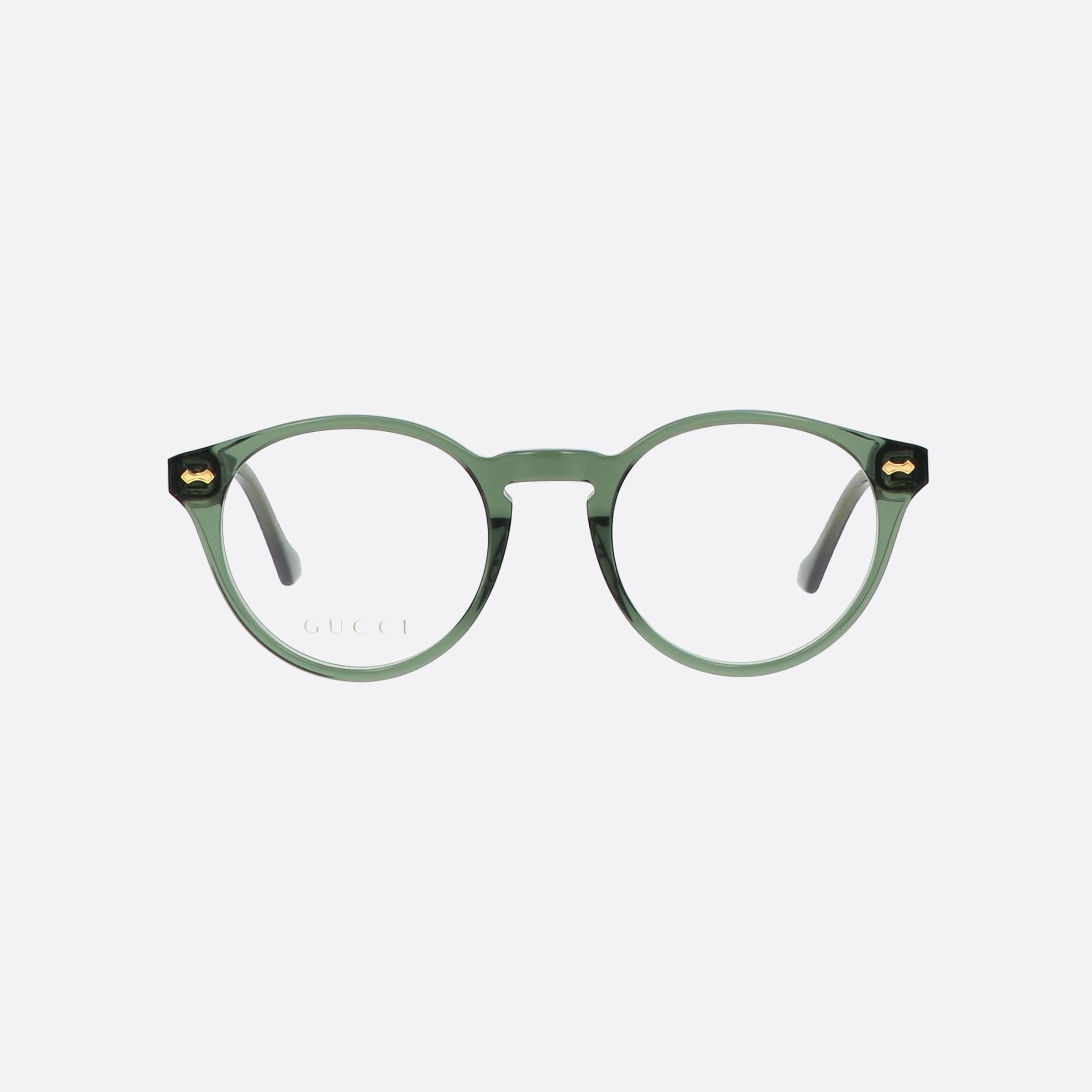 Gucci 48mm Green Round Unisex Eyeglasses - Side View