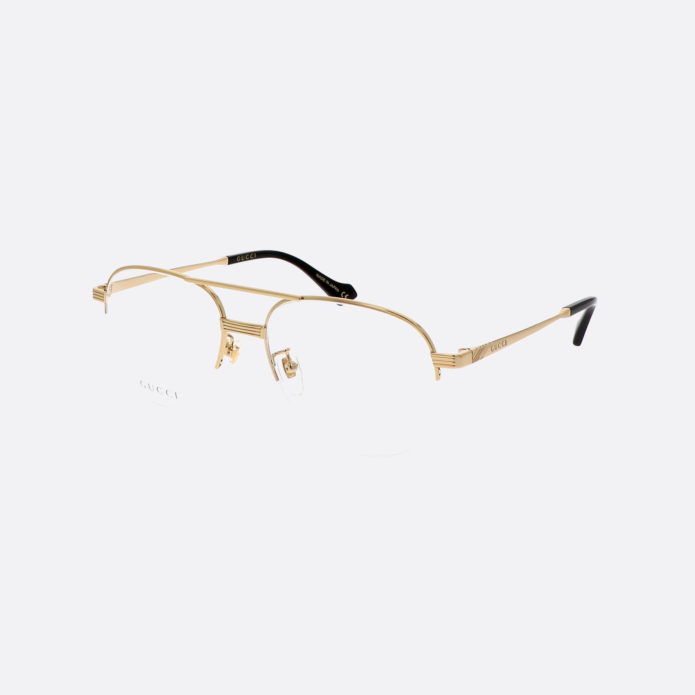 Gucci 54mm Gold Pilot Unisex Eyeglasses - Main View