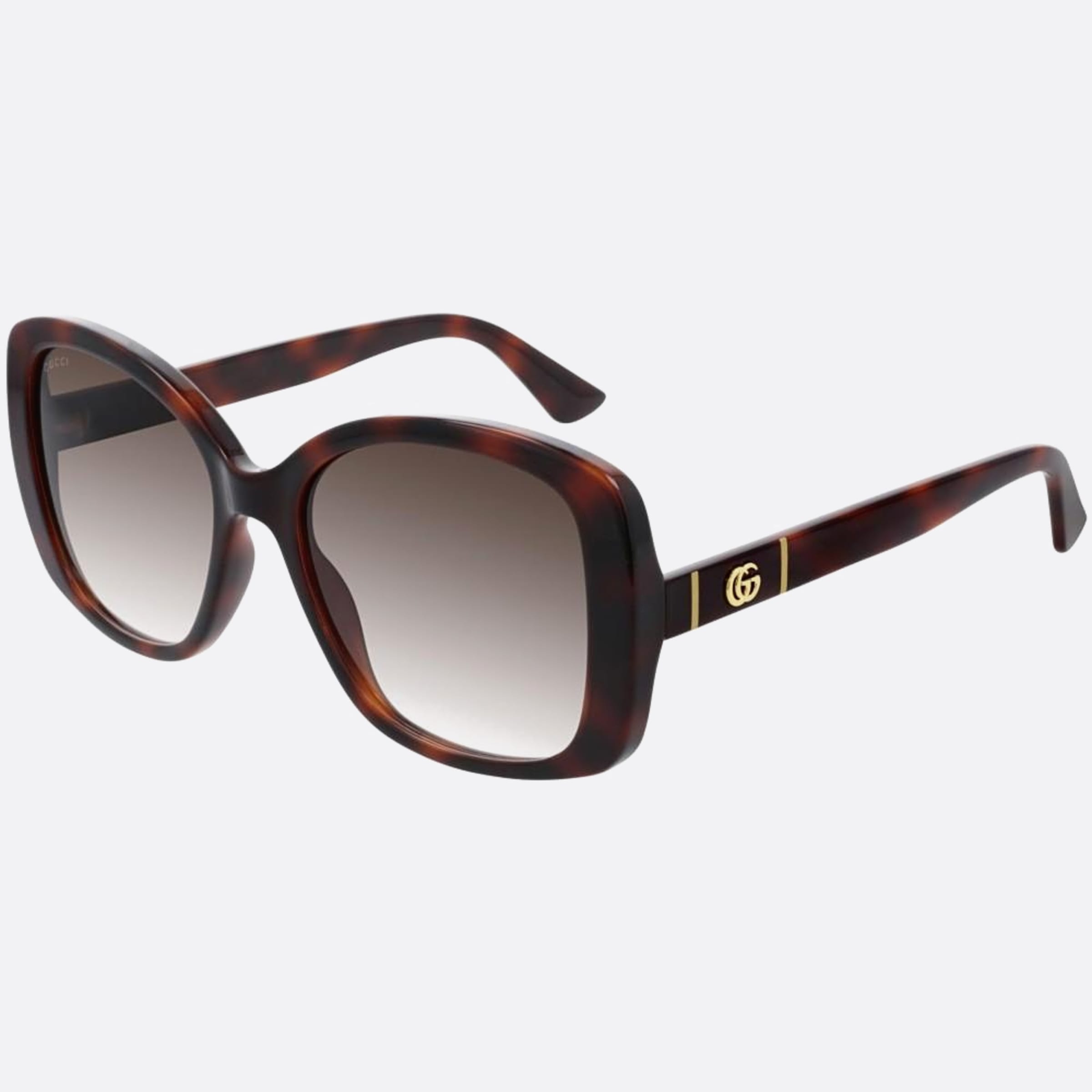Gucci 56mm Havana Butterfly Woman Sunglasses - Side View