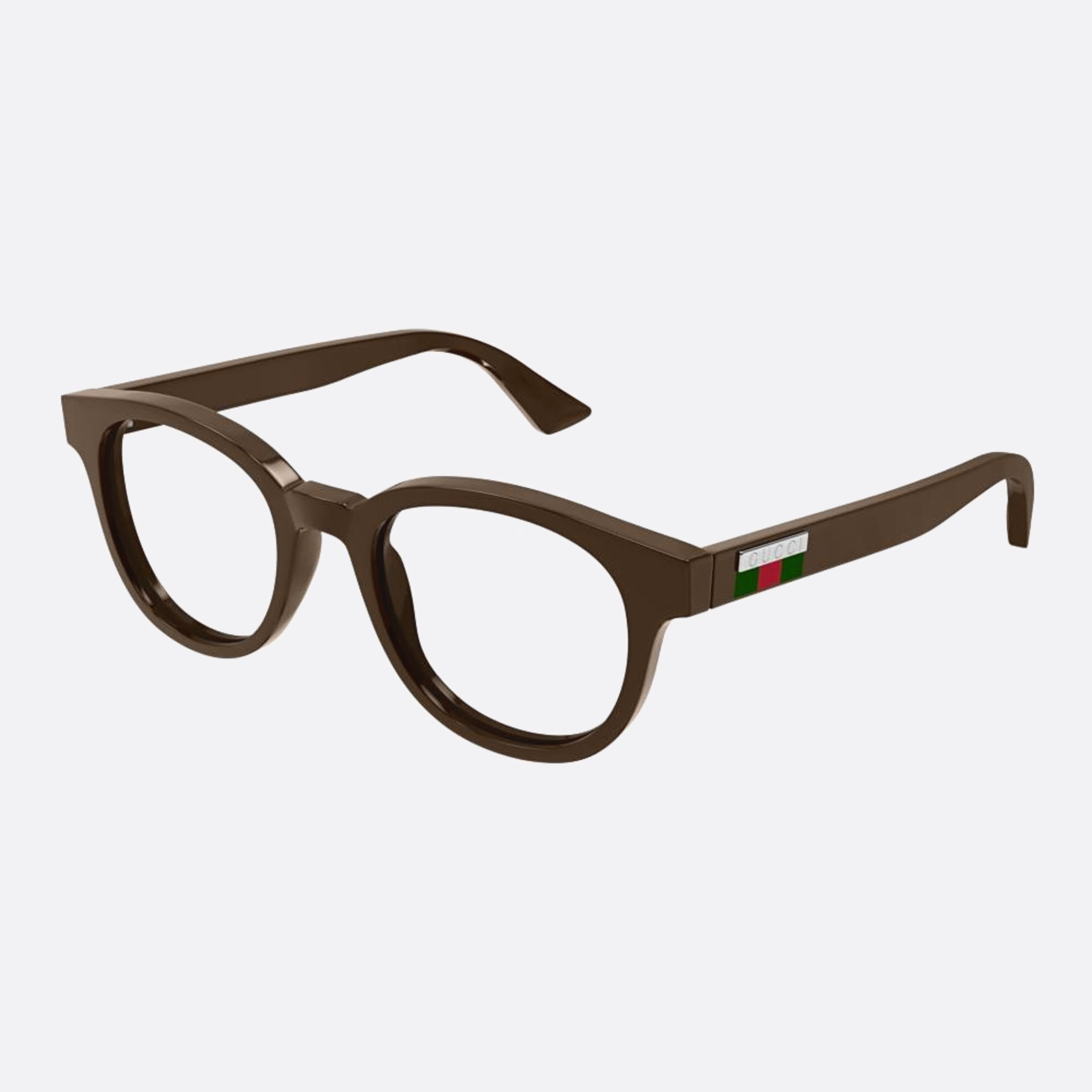 Gucci 50mm Brown Geometric Man Eyeglasses - Side View