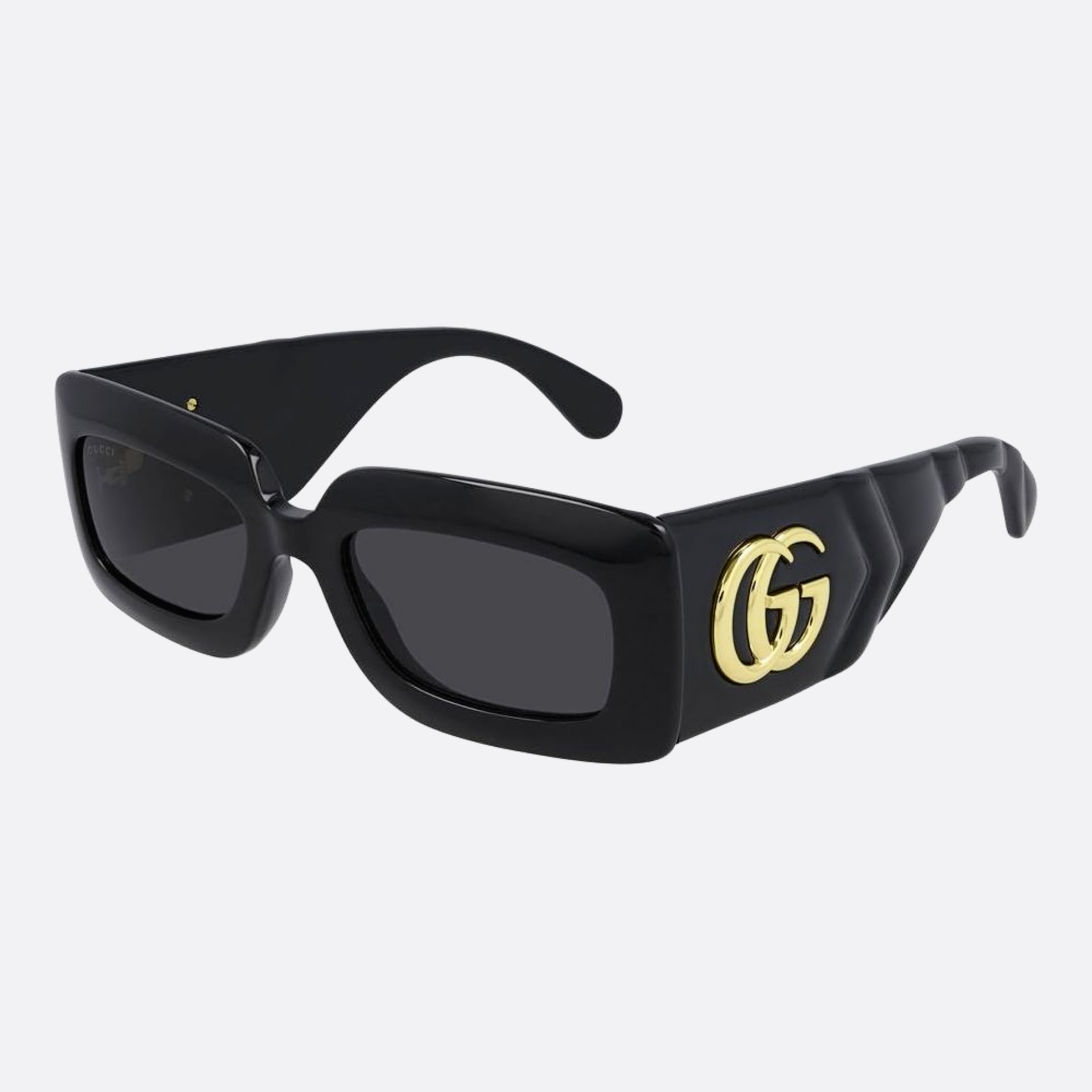 Gucci 53mm Black Geometric Woman Sunglasses - Side View
