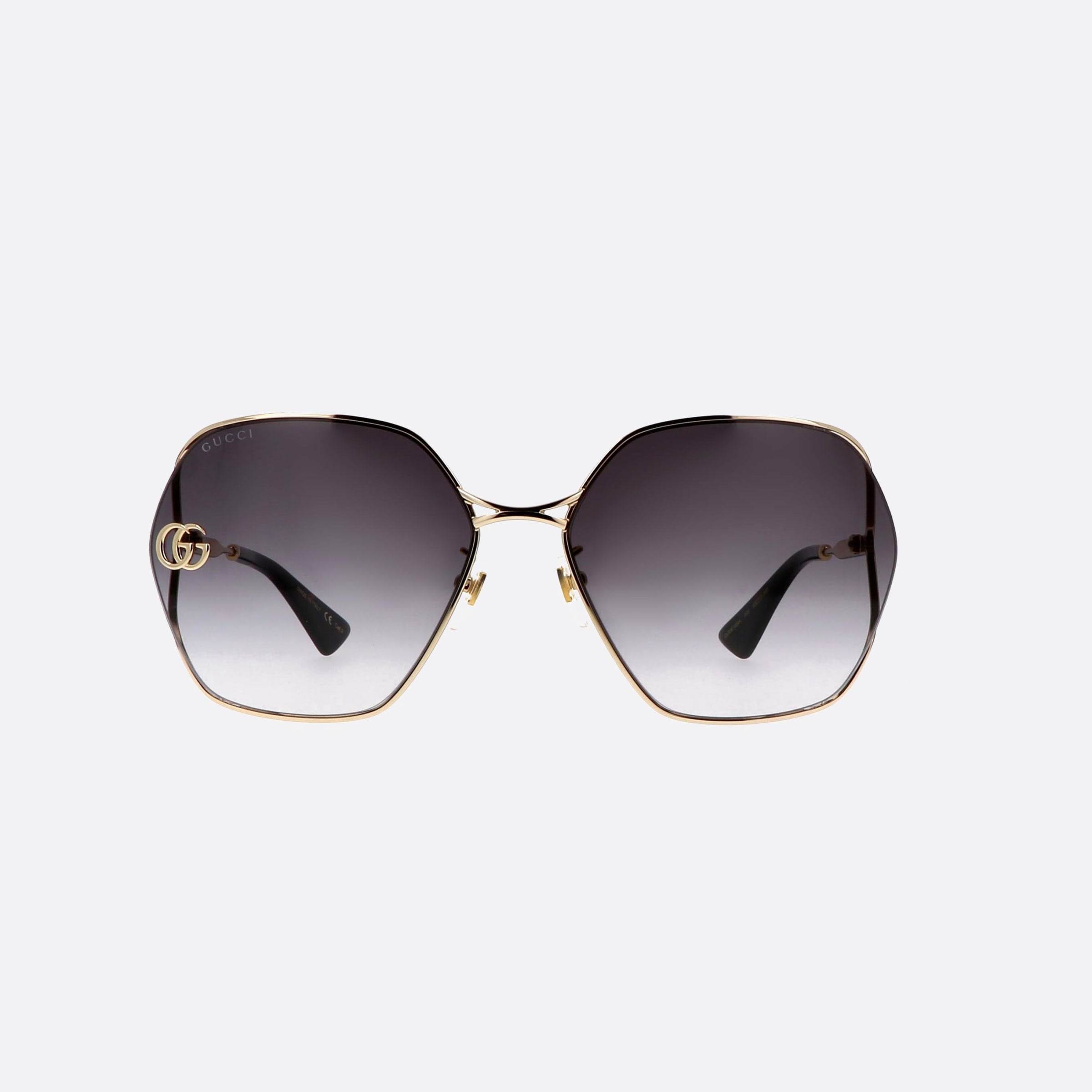 Gucci 63mm Gg0818sa Gold Butterfly Women Sunglasses - Side View