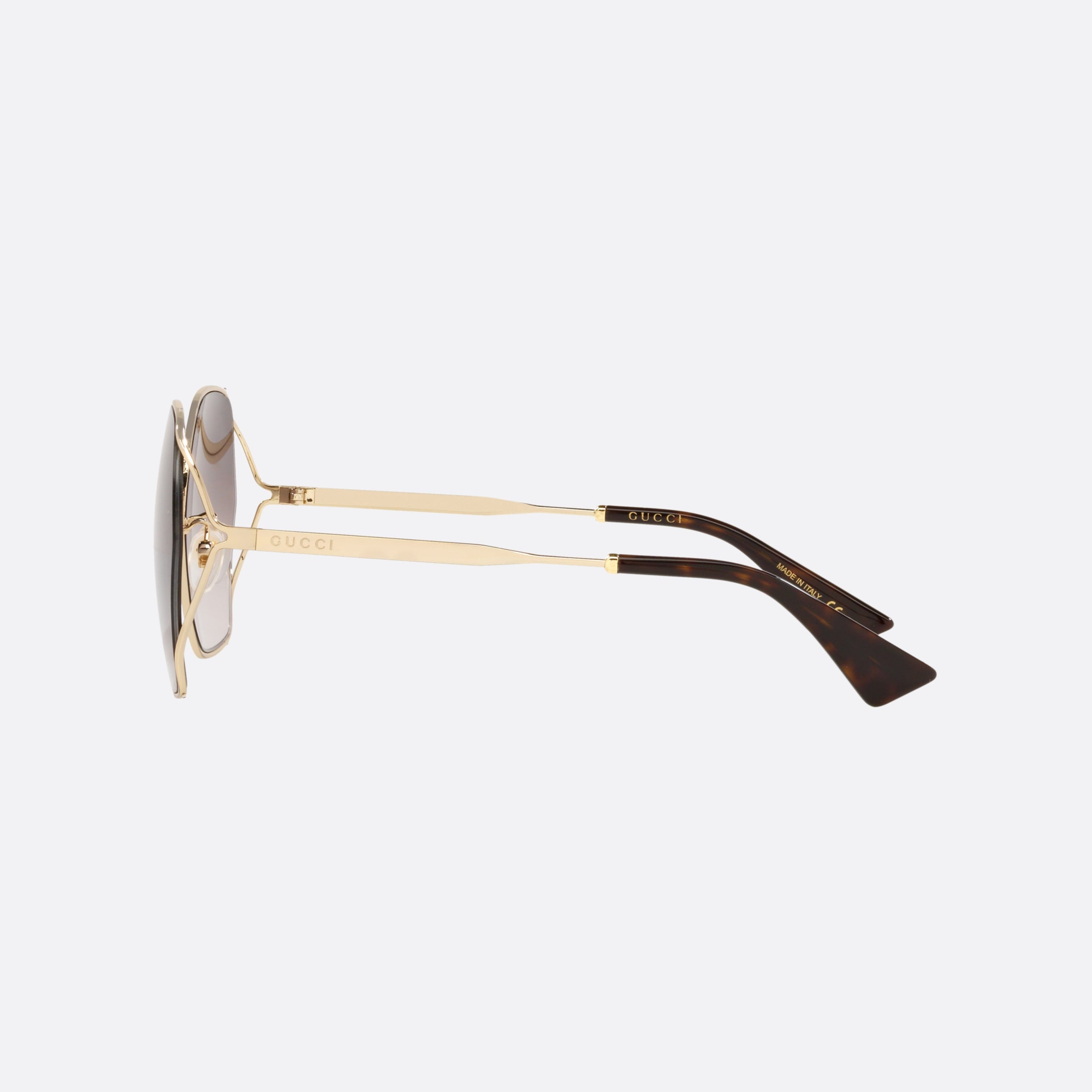 Gucci 63mm Gg0818sa Gold Irregular Woman Sunglasses - Detail View