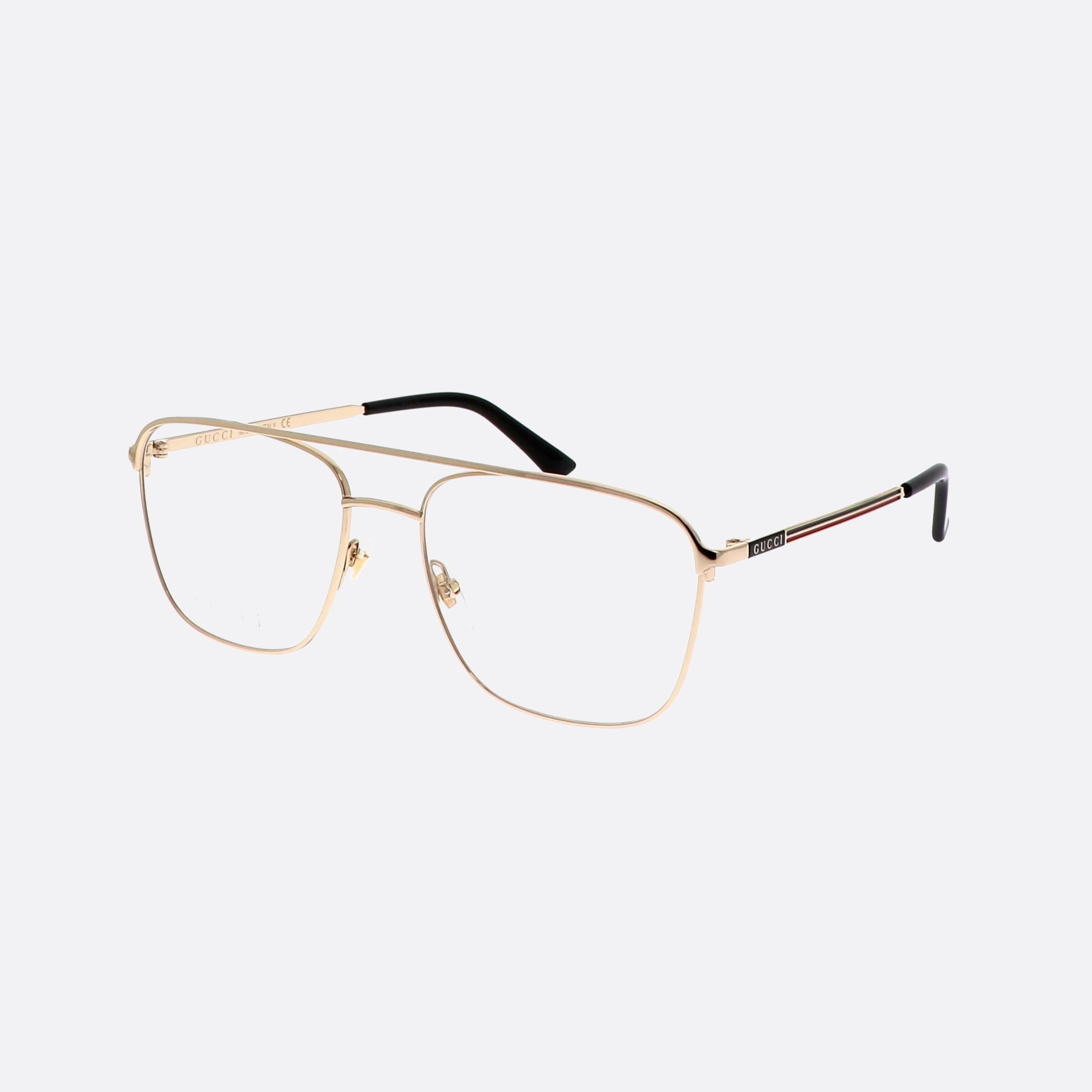 Gucci 55mm Gold Pilot Man Eyeglasses - Main View