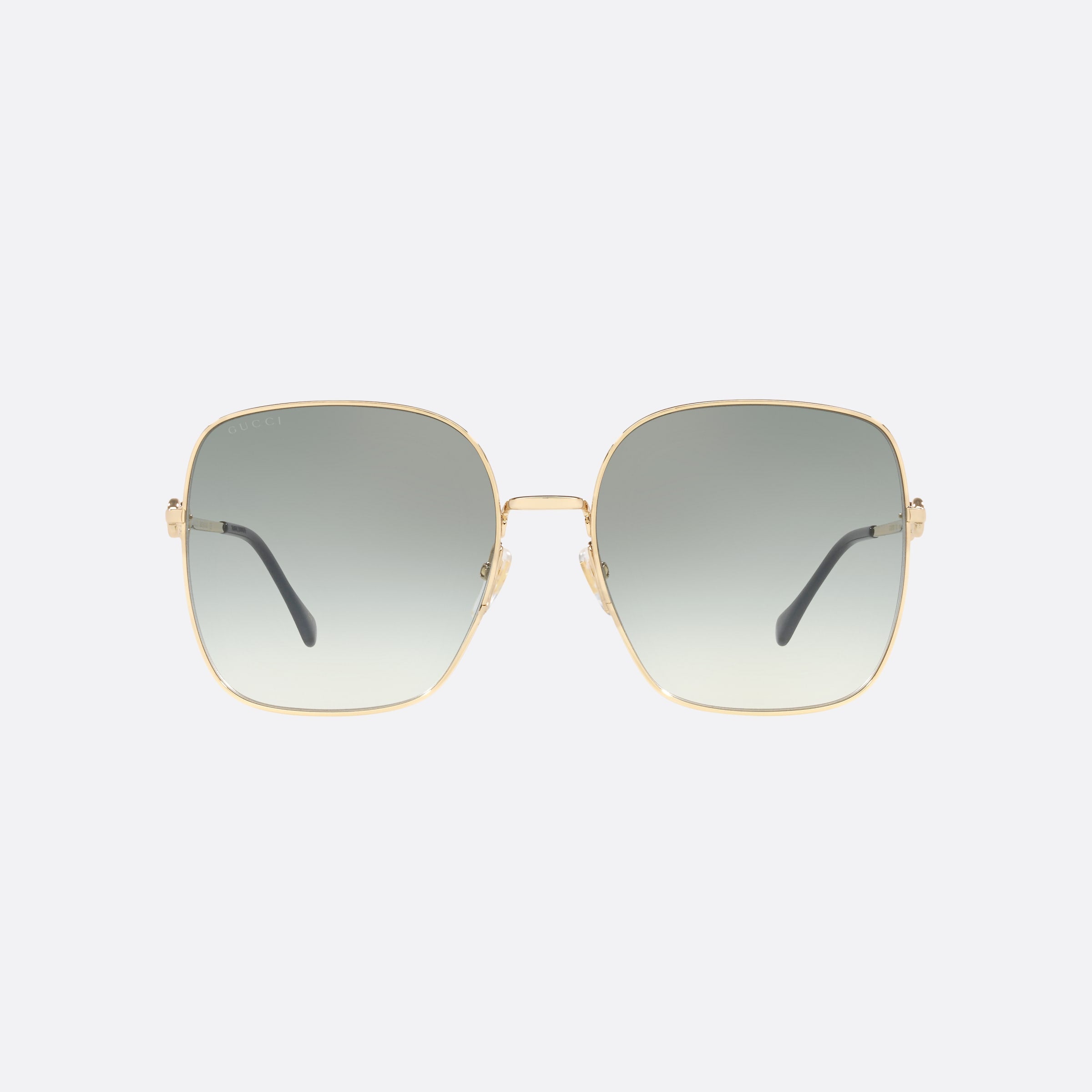 Gucci 61mm Gold Rectangle Woman Sunglasses - Side View