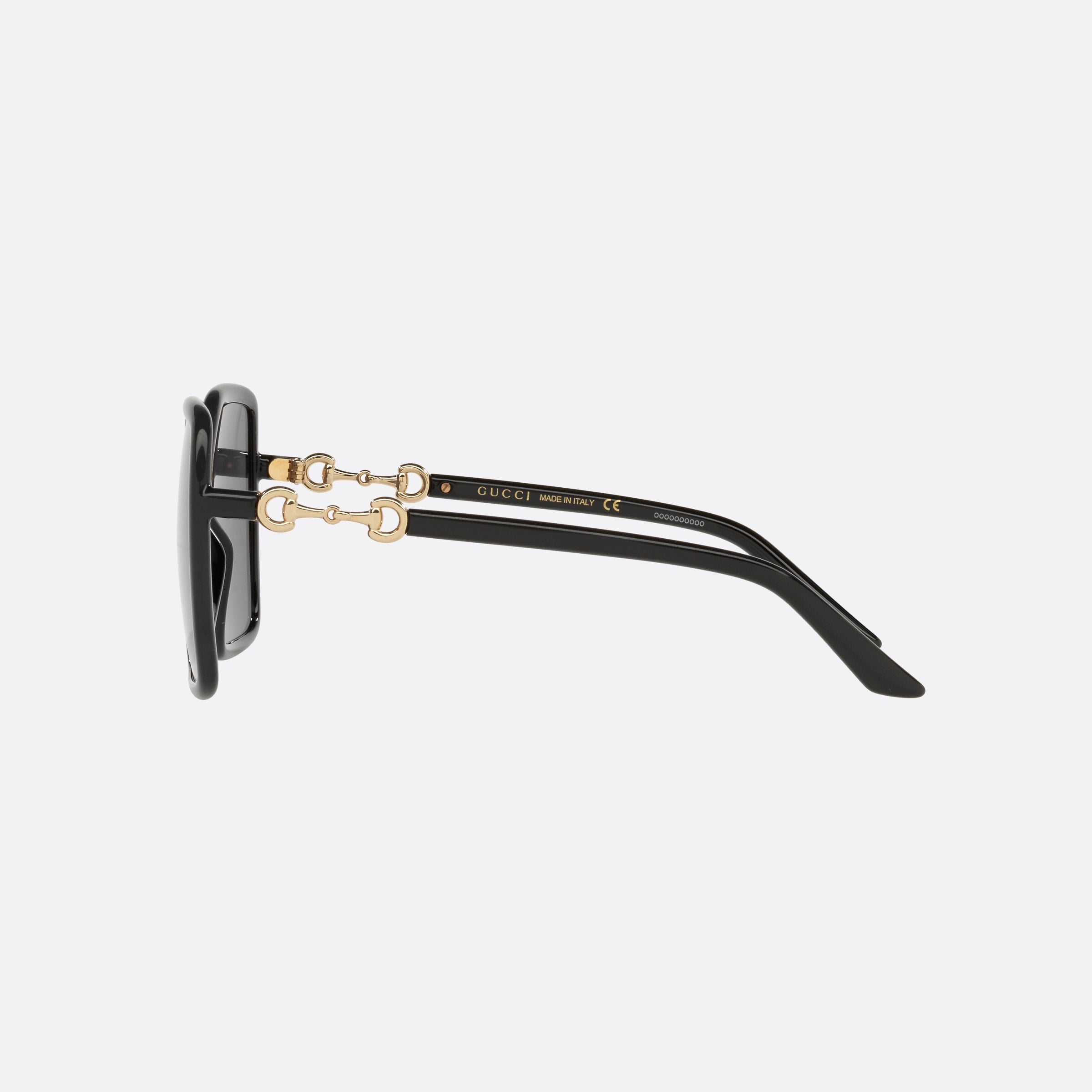 Gucci 55mm Black Rectangle Woman Sunglasses - Detail View