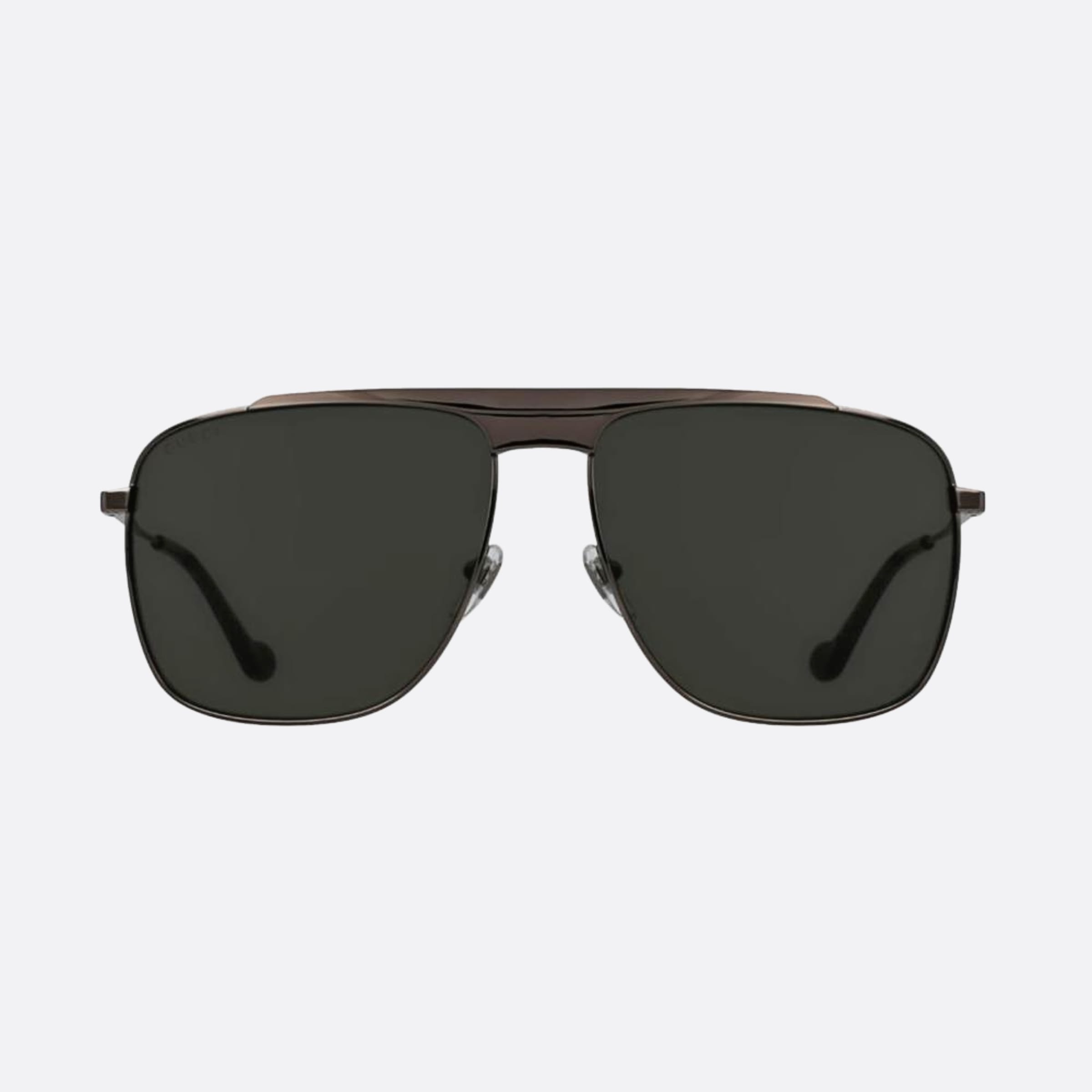 Gucci 63mm Ruthenium Pilot Man Sunglasses - Main View