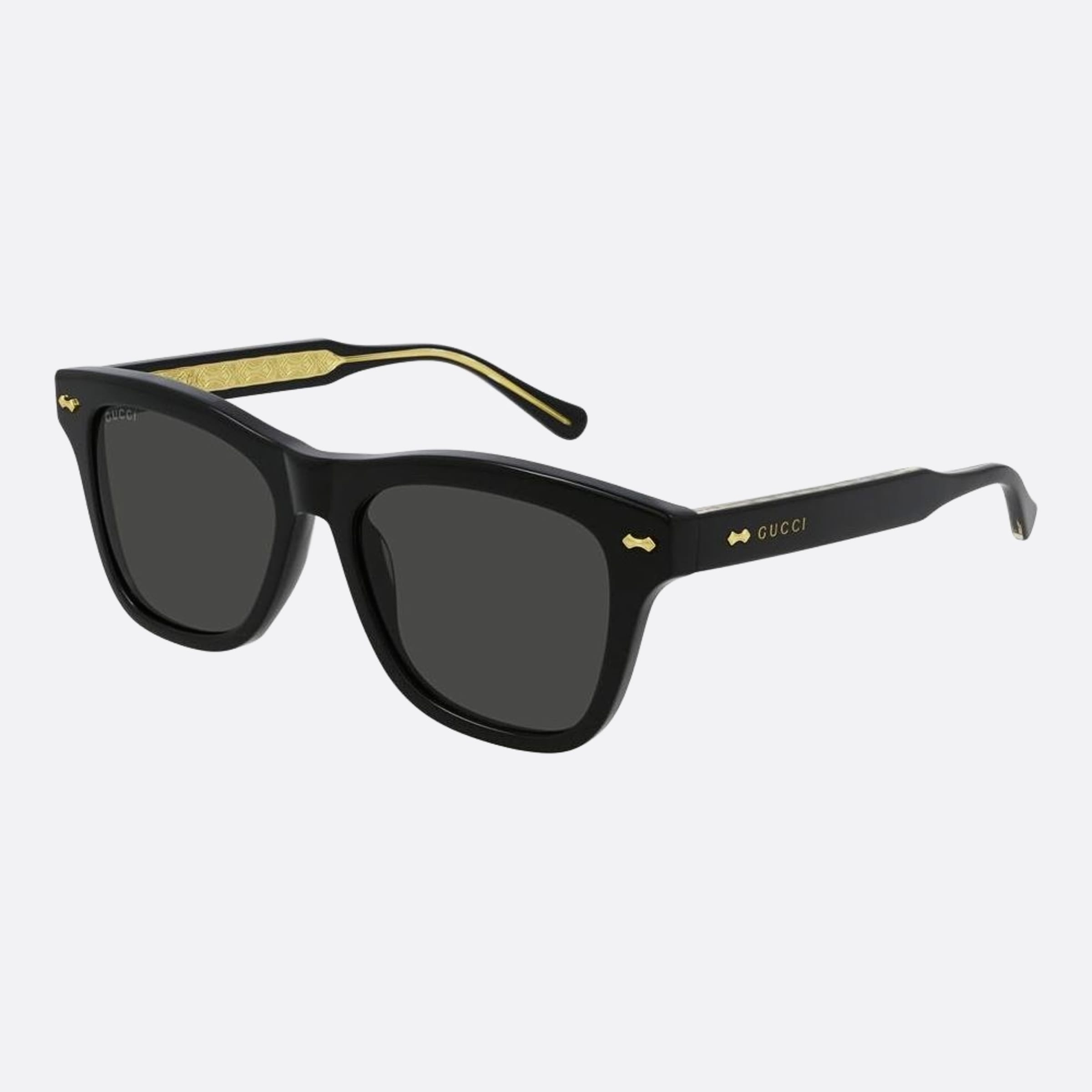 Gucci 53mm Black Squared Man Sunglasses - Side View