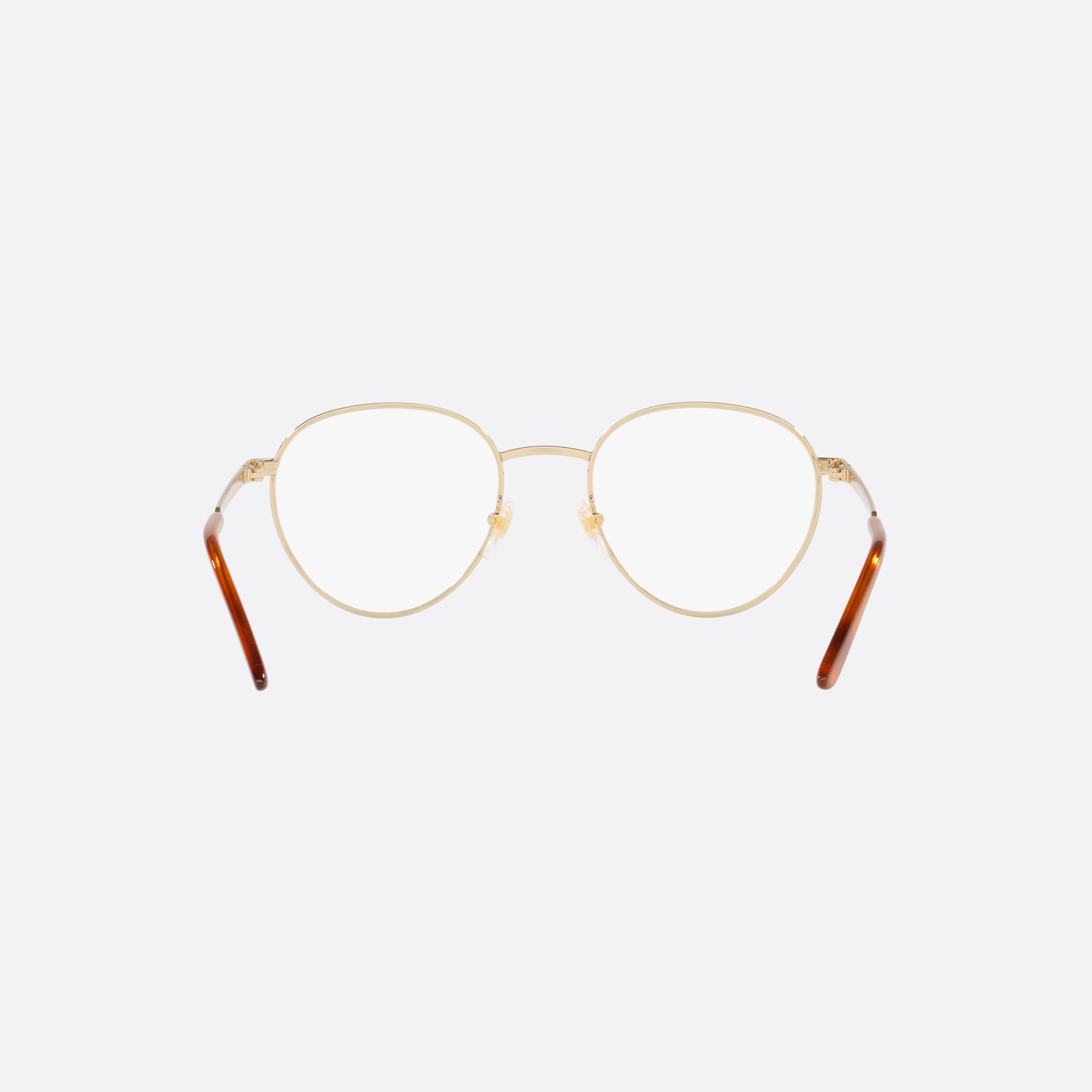 Gucci 51mm Gold Round Men Eyeglasses - Side View