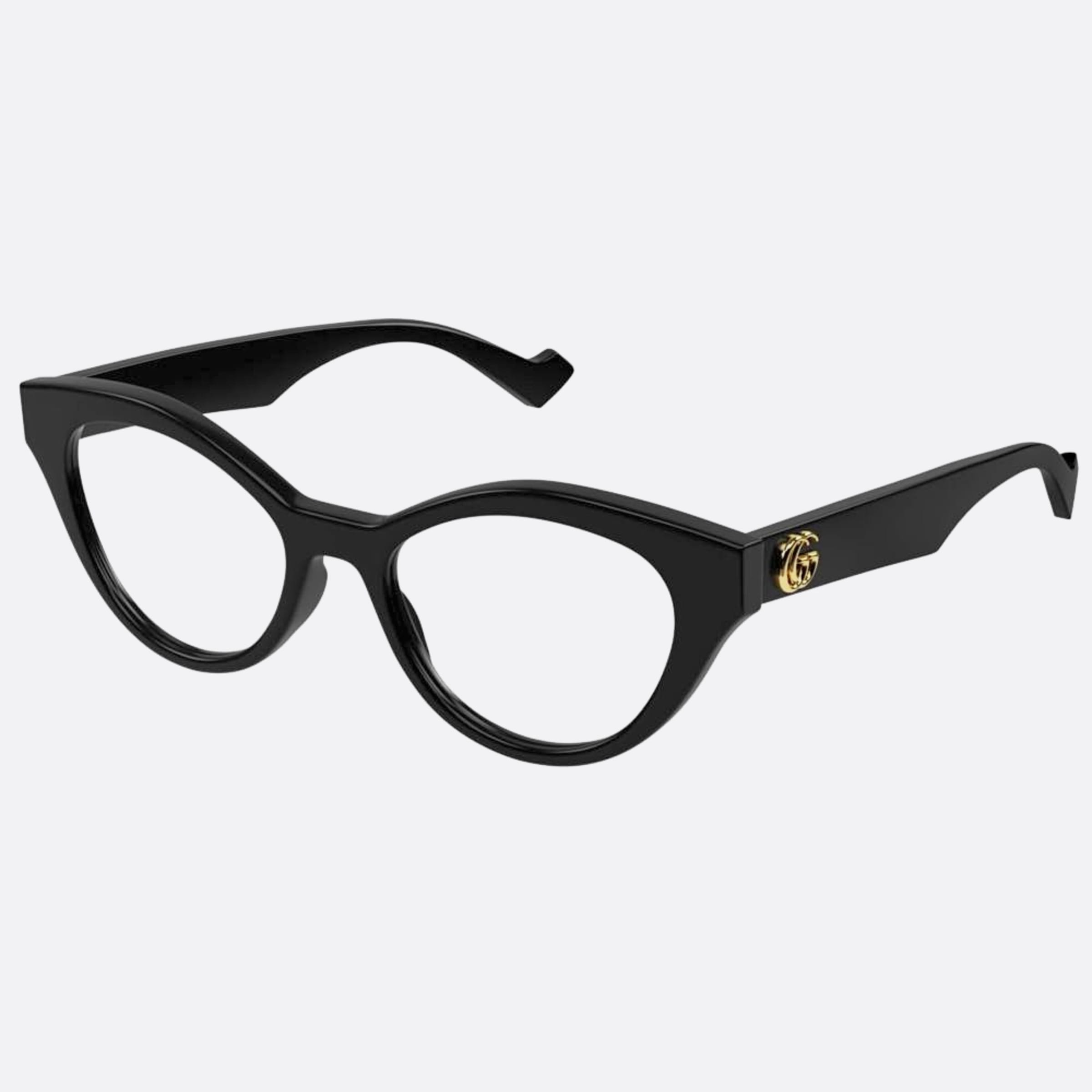 Gucci 51mm Blk Black Cat Eye Woman Eyeglasses - Side View