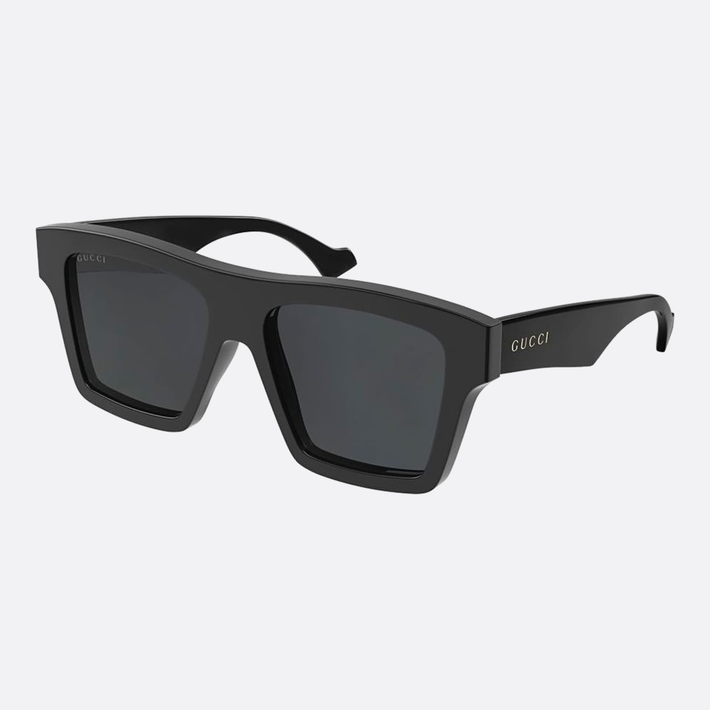 Gucci 55mm Black Geometric Man Sunglasses - Side View
