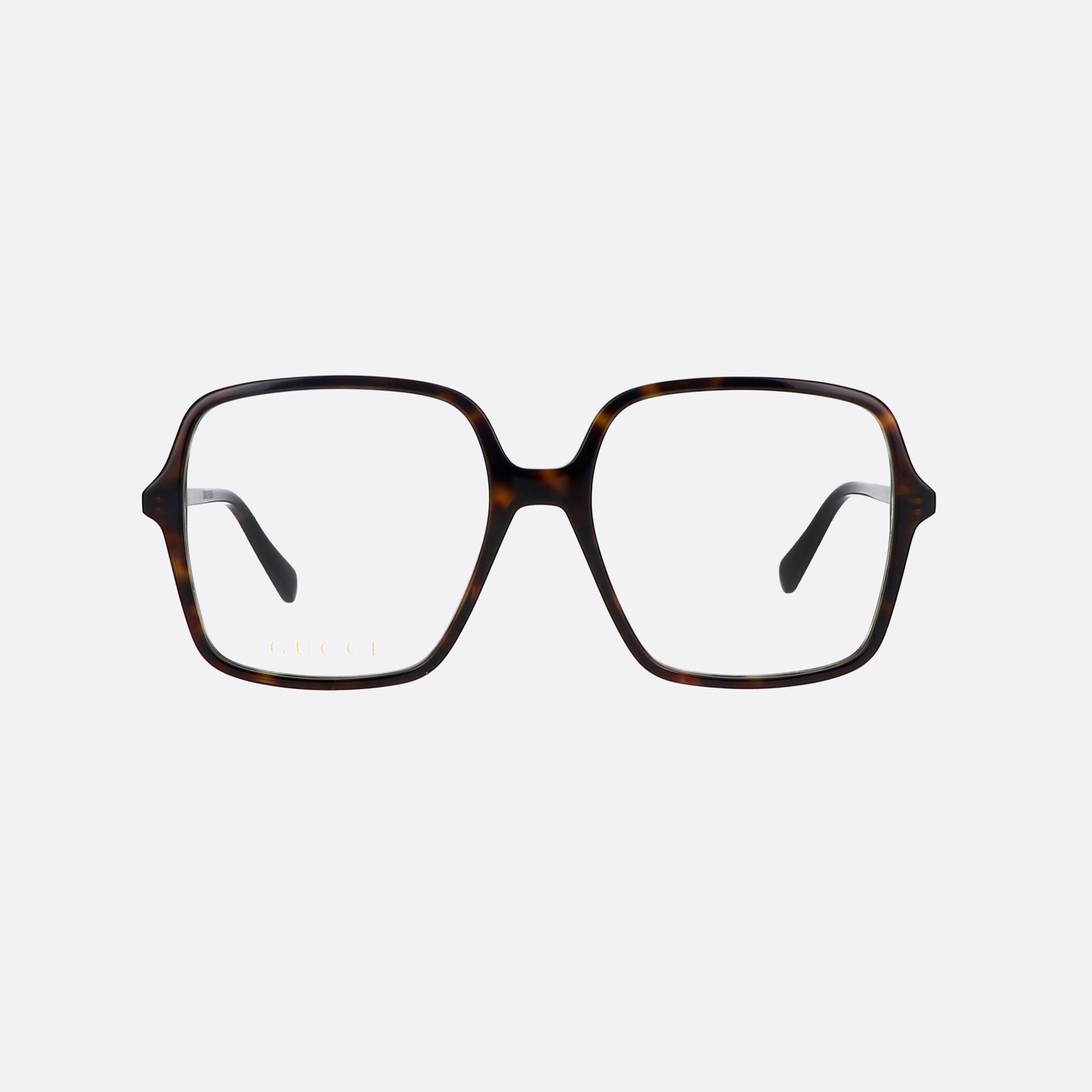 Gucci 53mm Havana Oversize Woman Eyeglasses - Side View