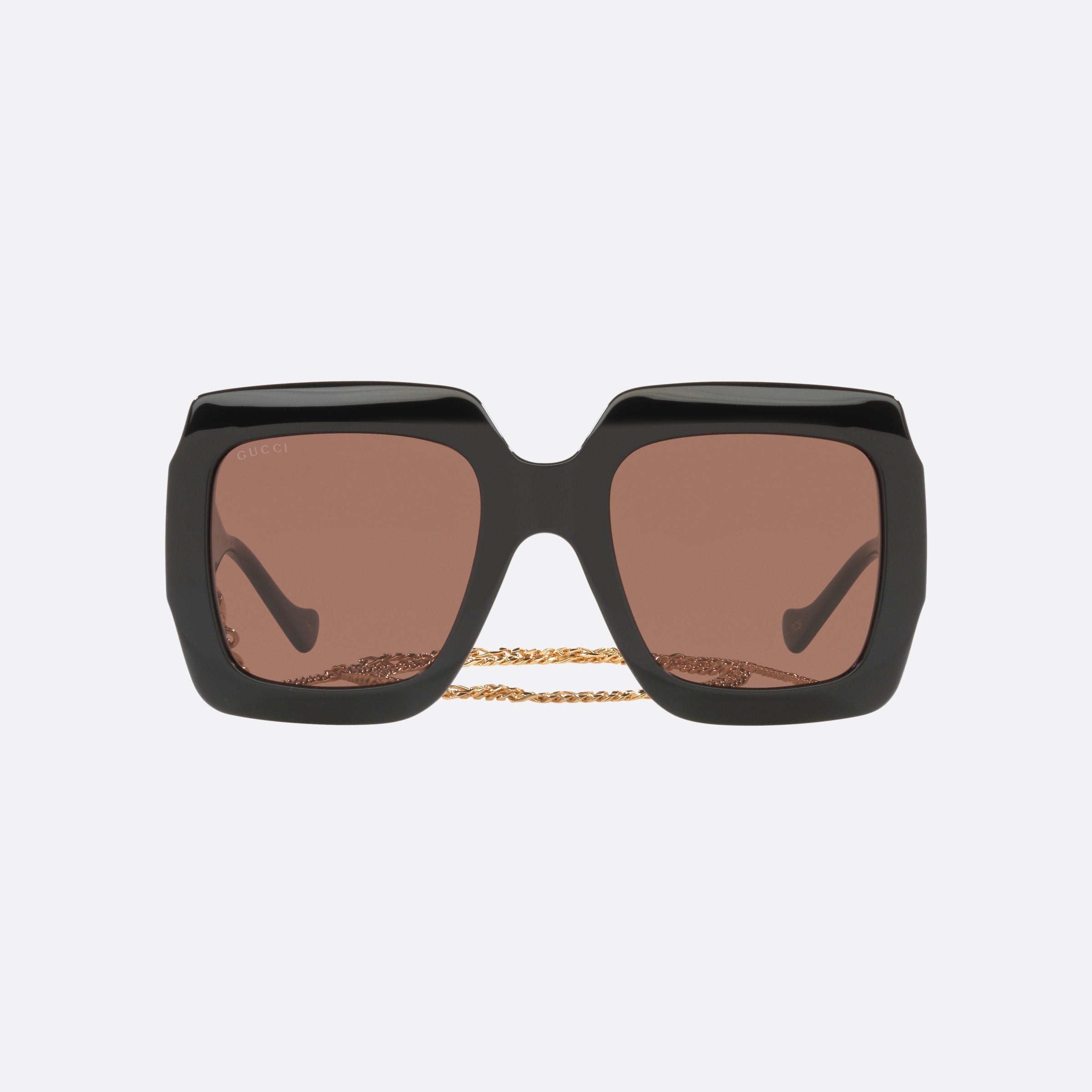 Gucci 54mm Black Rectangle Women Sunglasses - Side View