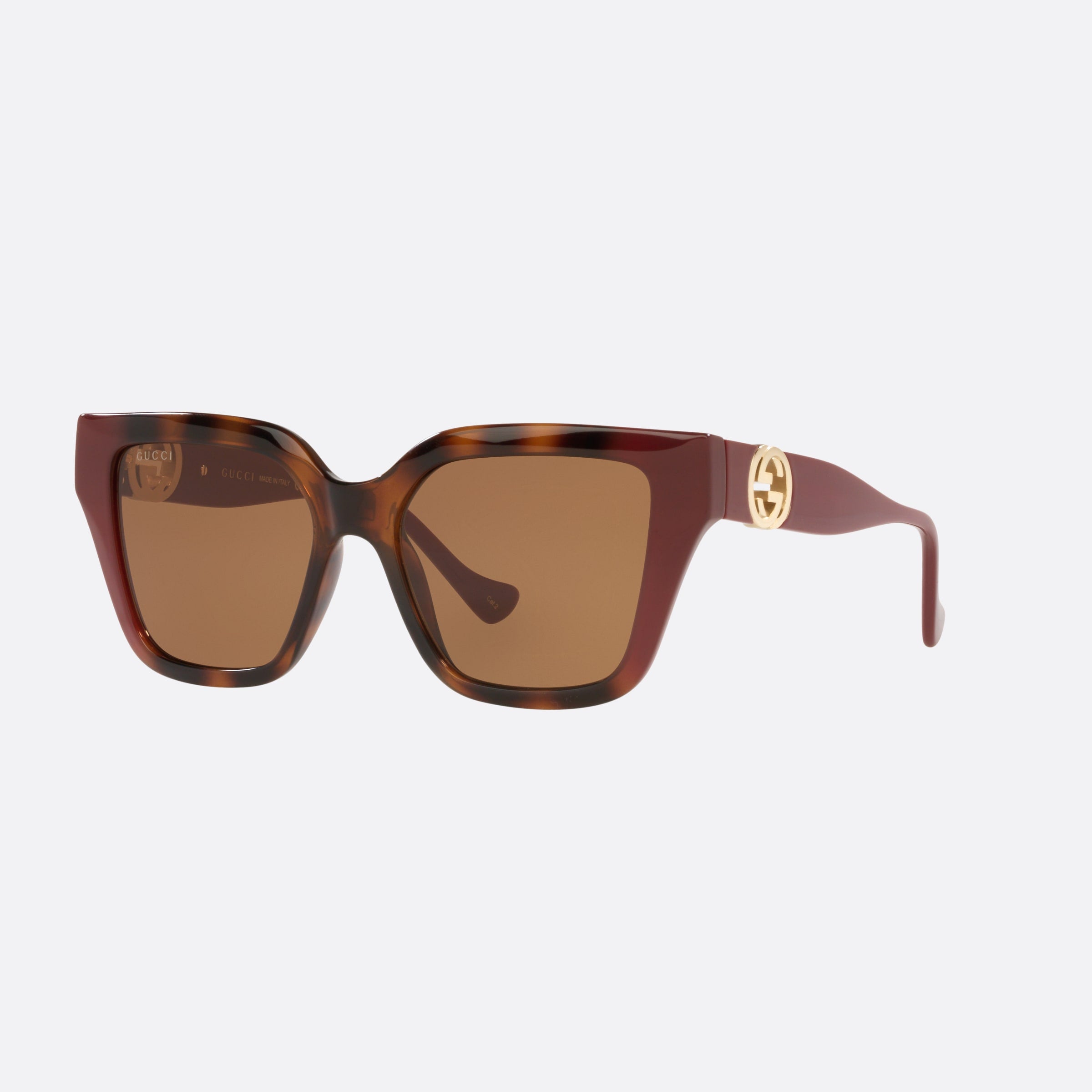 Gucci 54mm Brown Rectangle Woman Sunglasses - Main View