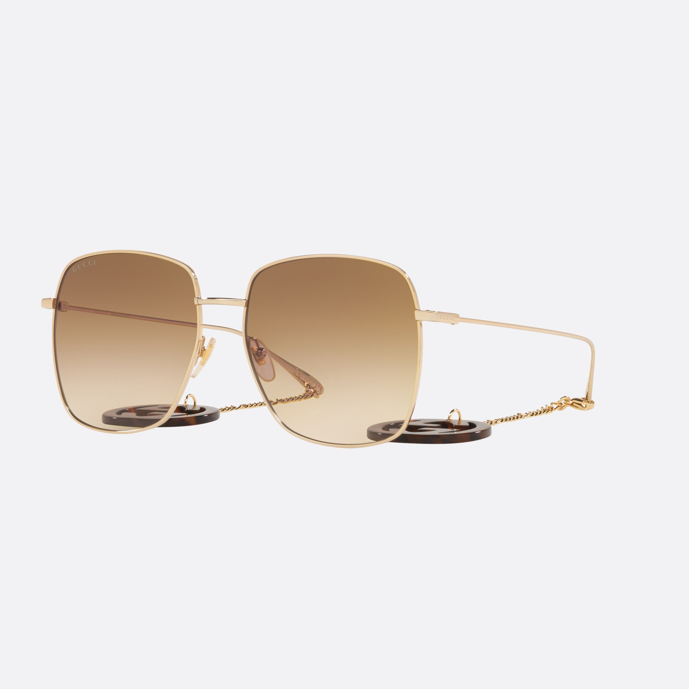 Gucci 59mm Fgh Gold Rectangle Polarized Woman Sunglasses - Main View
