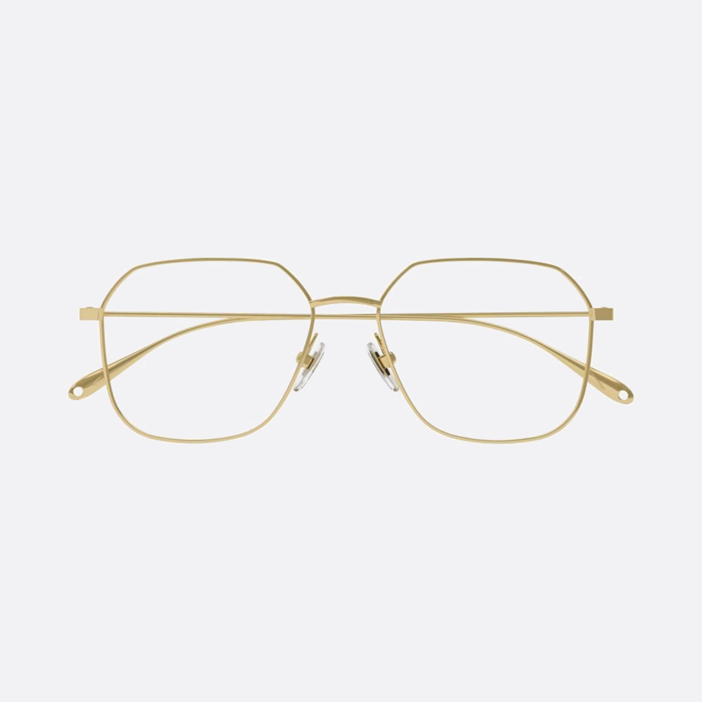 Gucci 56mm Gold Geometric Woman Eyeglasses - Main View