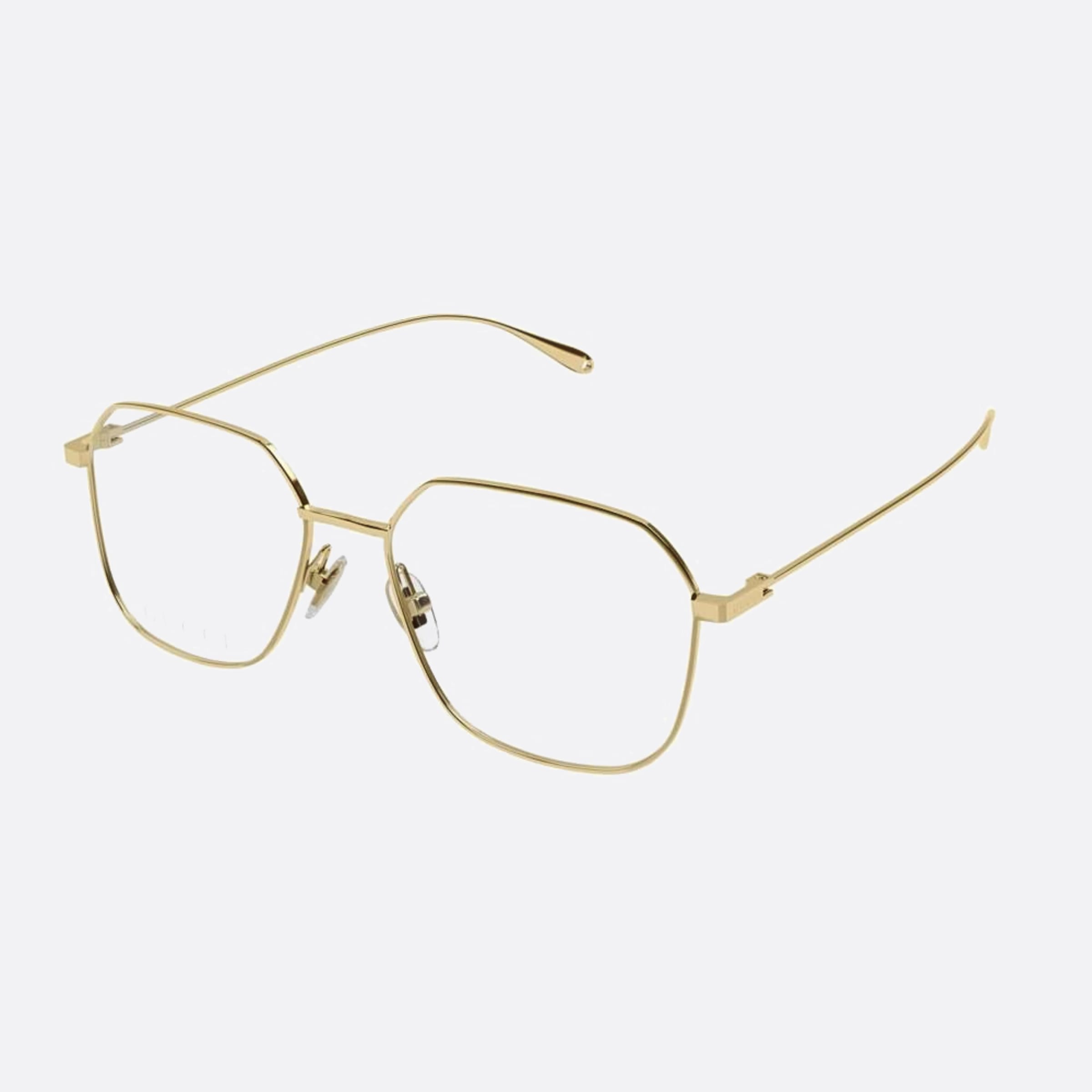 Gucci 56mm Gold Geometric Woman Eyeglasses - Side View