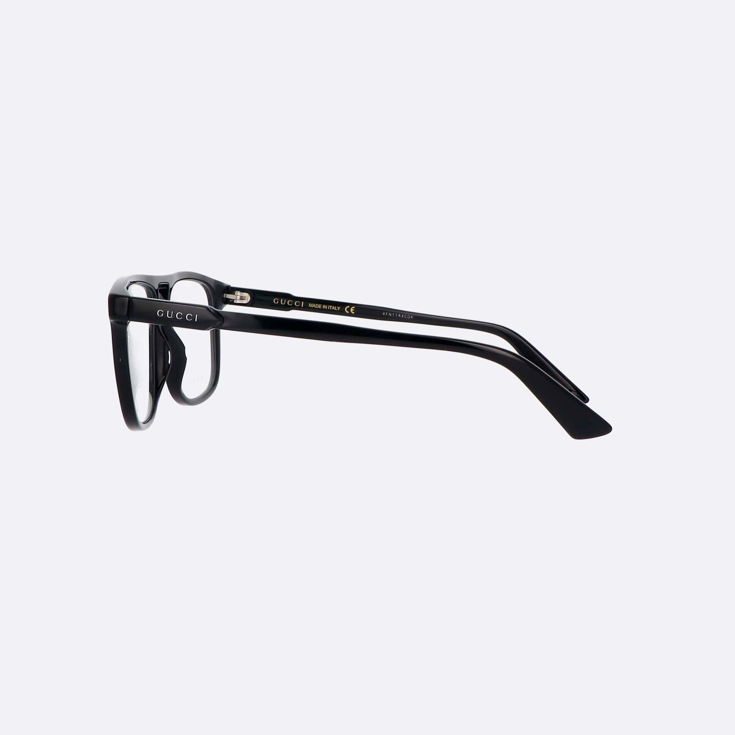 Gucci 55mm Black Rectangle Man Eyeglasses - Detail View