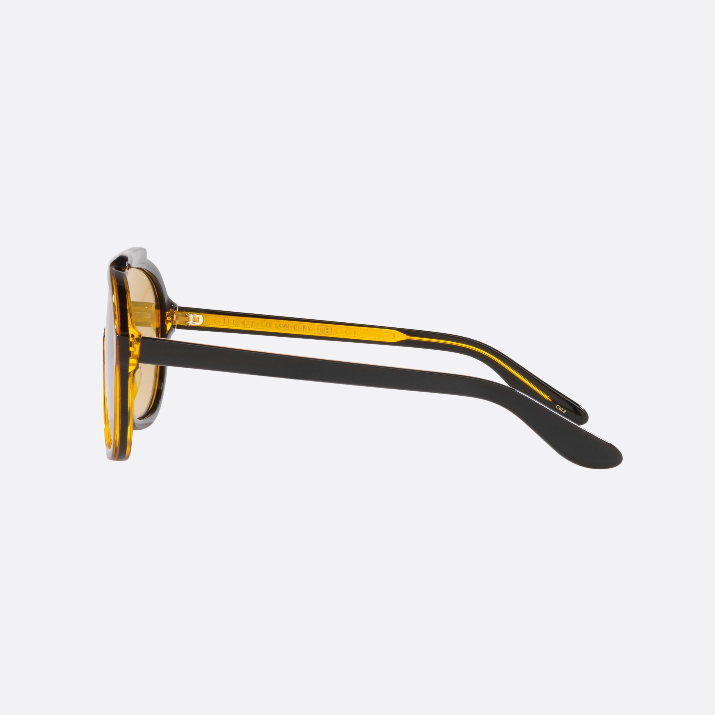 Gucci 99mm Black Pilot Men Sunglasses - Detail View