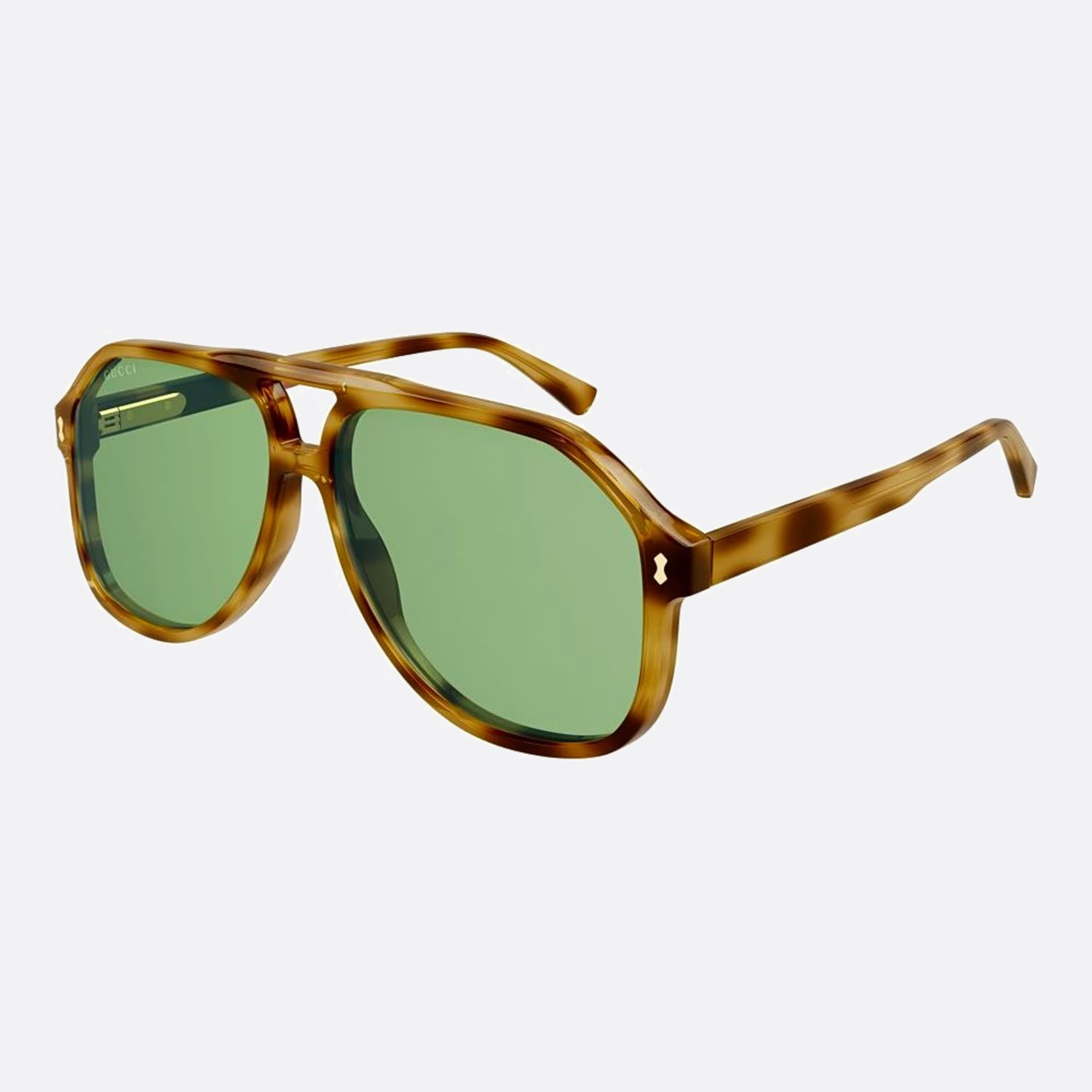 Gucci 60mm Havana Pilot Men Sunglasses - Side View