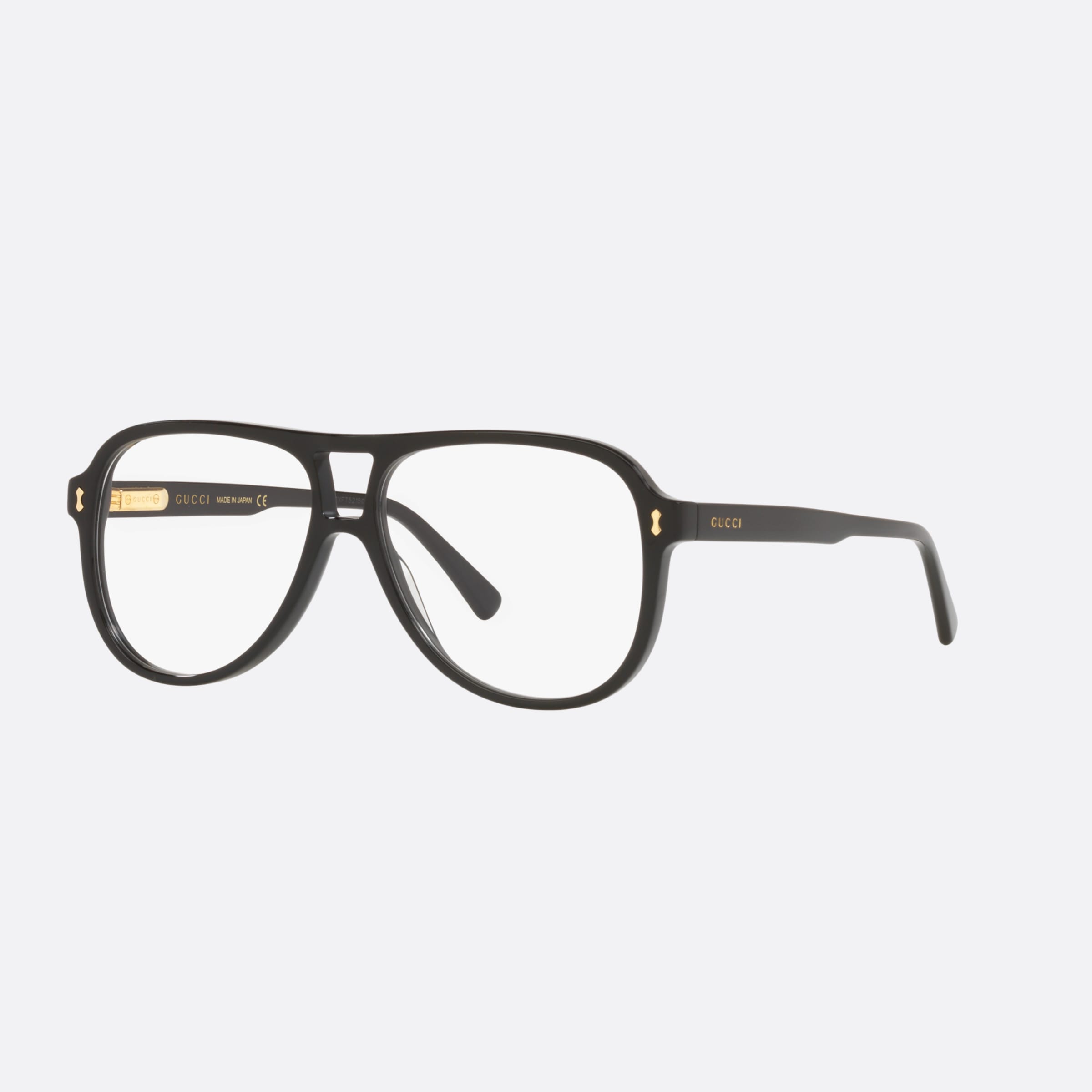 Gucci 57mm Black Pilot Man Eyeglasses - Main View