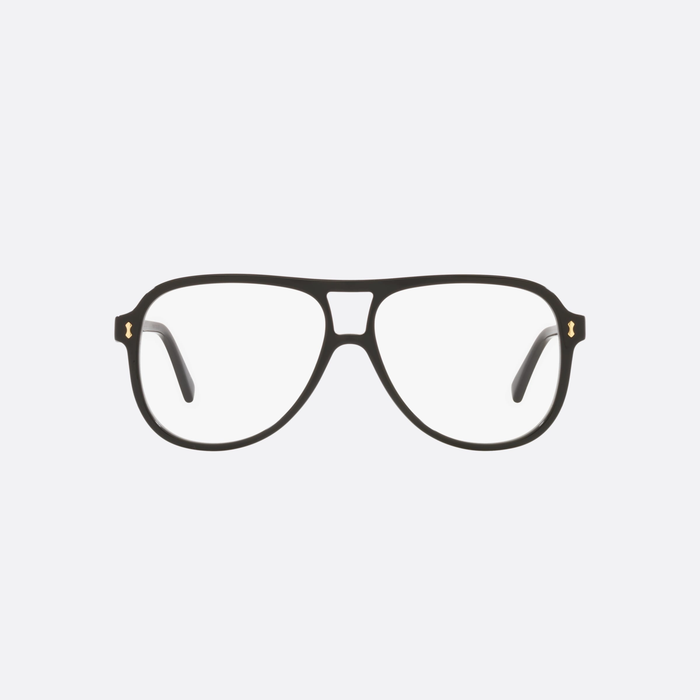 Gucci 57mm Black Pilot Man Eyeglasses - Lifestyle Shot