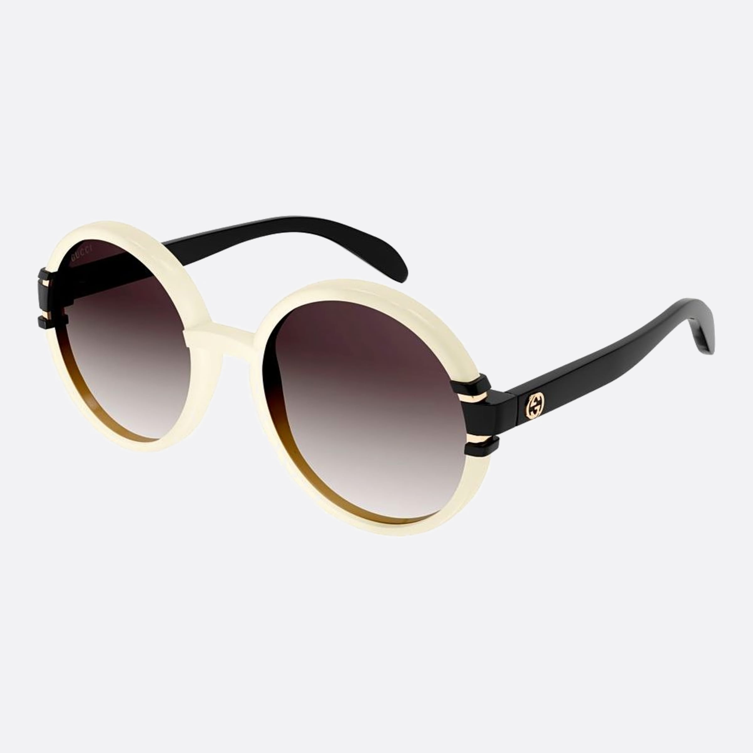Gucci 58mm Vbg White Round Women Sunglasses - Side View