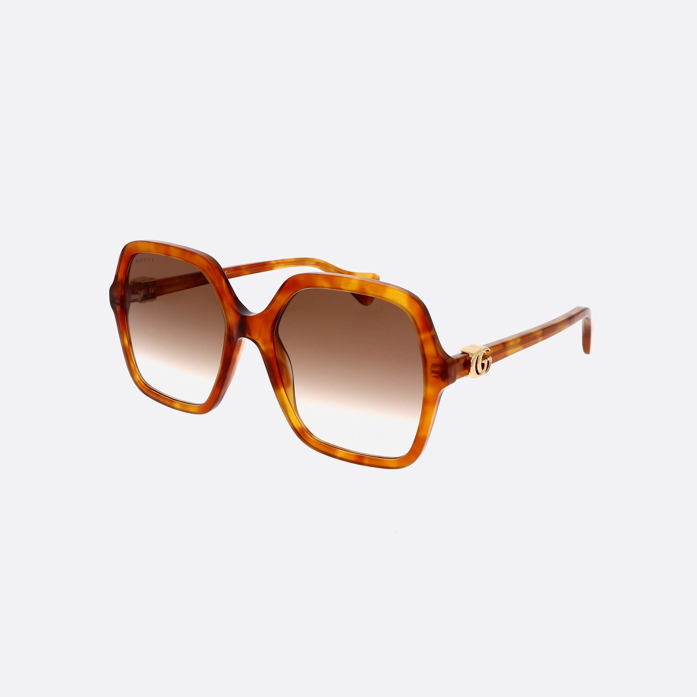 Gucci 56mm Tortoise Square Unisex Sunglasses - Main View