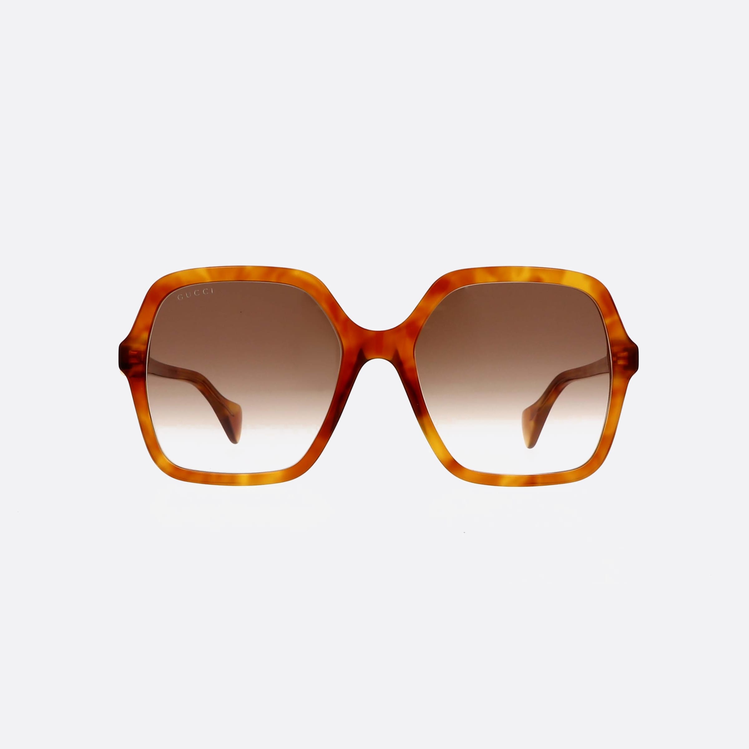 Gucci 56mm Tortoise Square Unisex Sunglasses - Side View