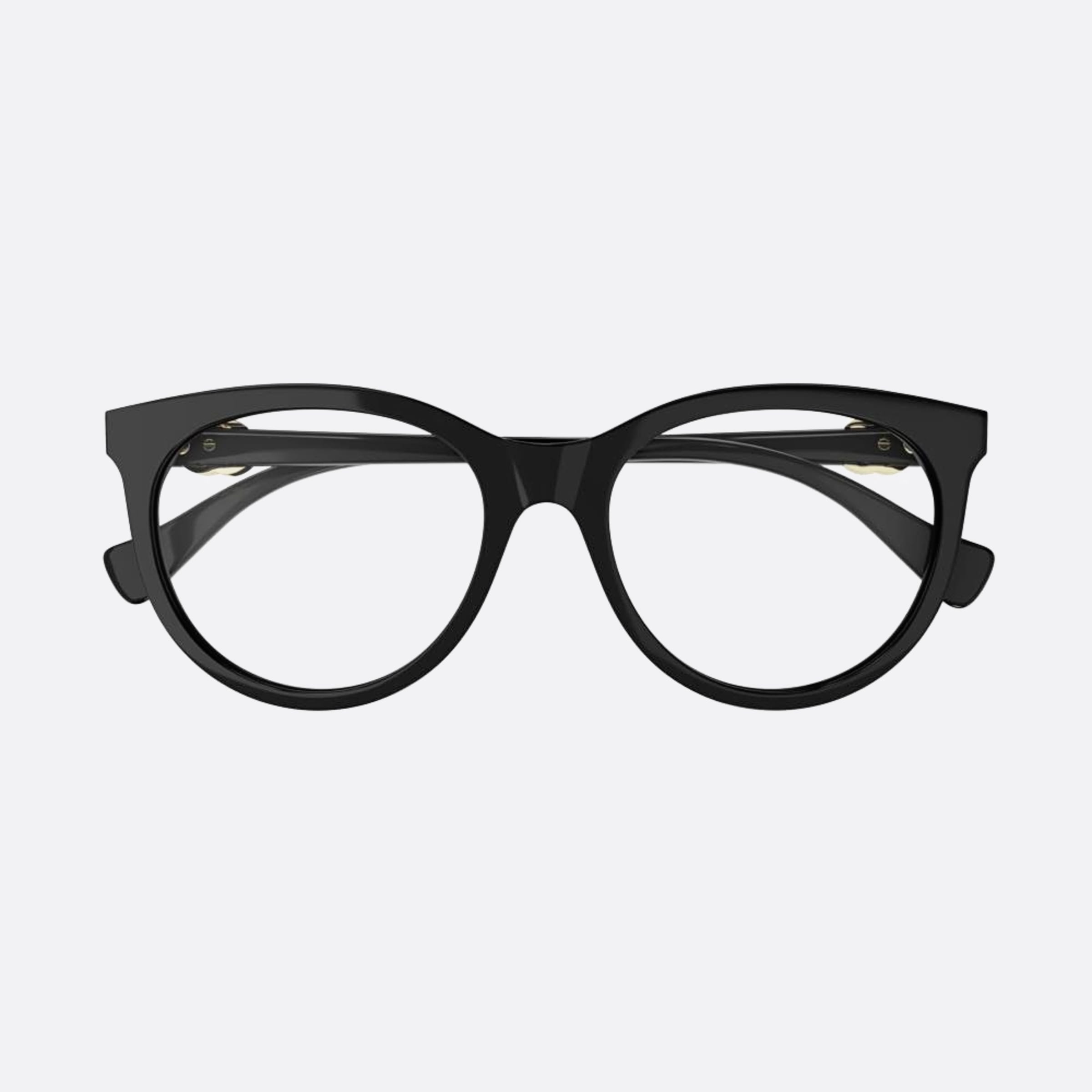 Gucci 53mm Black Round Woman Eyeglasses - Main View